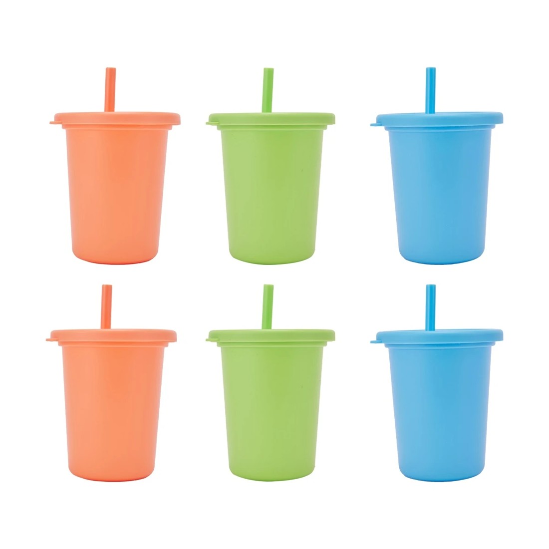 1 6 Pack Reusable Cups with Straws, 1 of 9