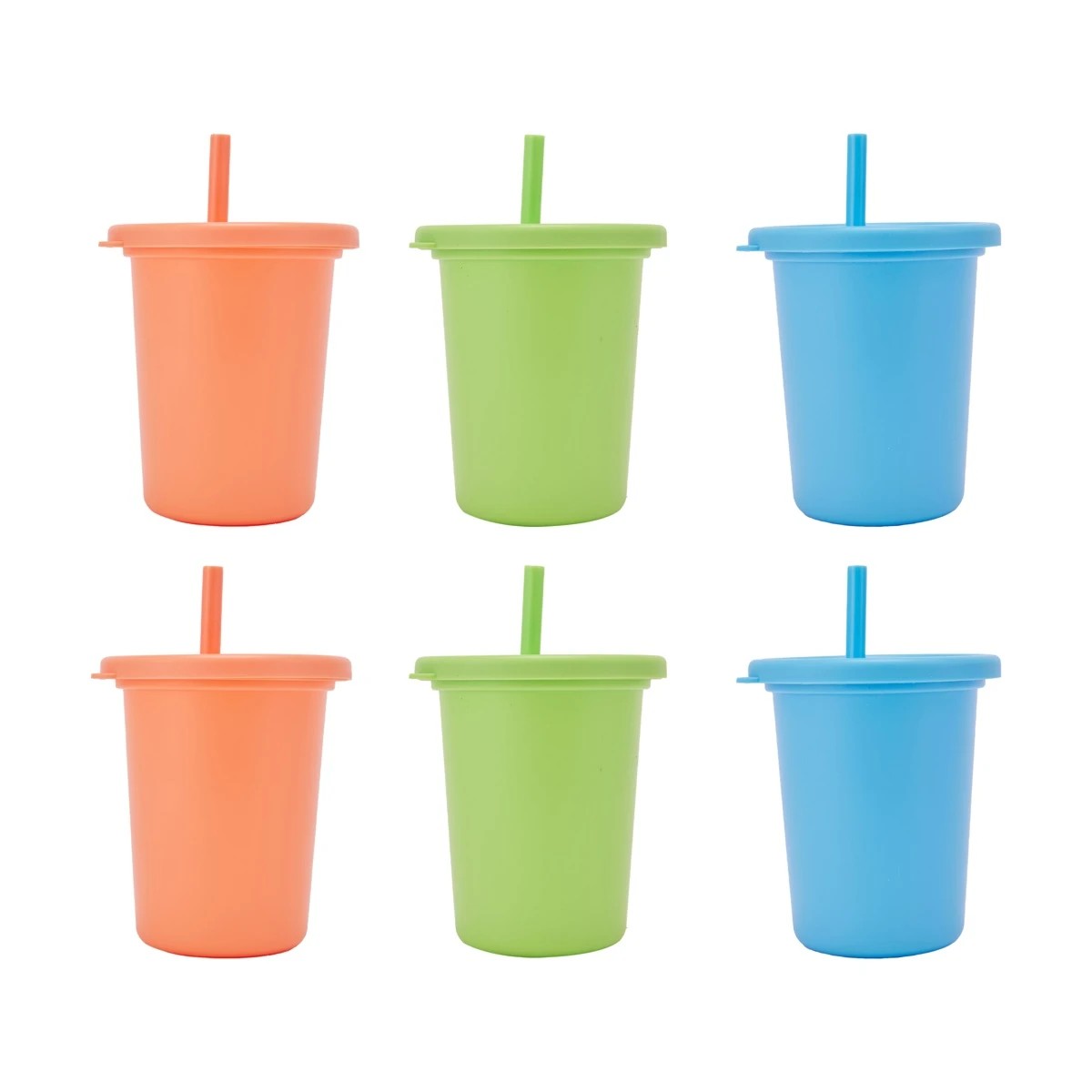 1 6 Pack Reusable Cups with Straws, 1 of 9