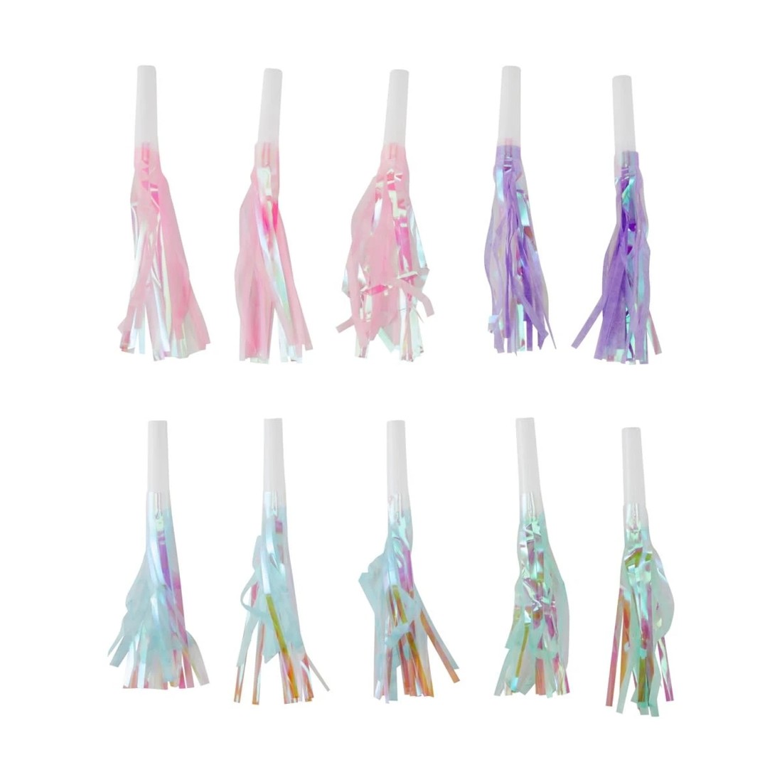1 10 Piece Pastel Iridescent Party Blowers, 1 of 6