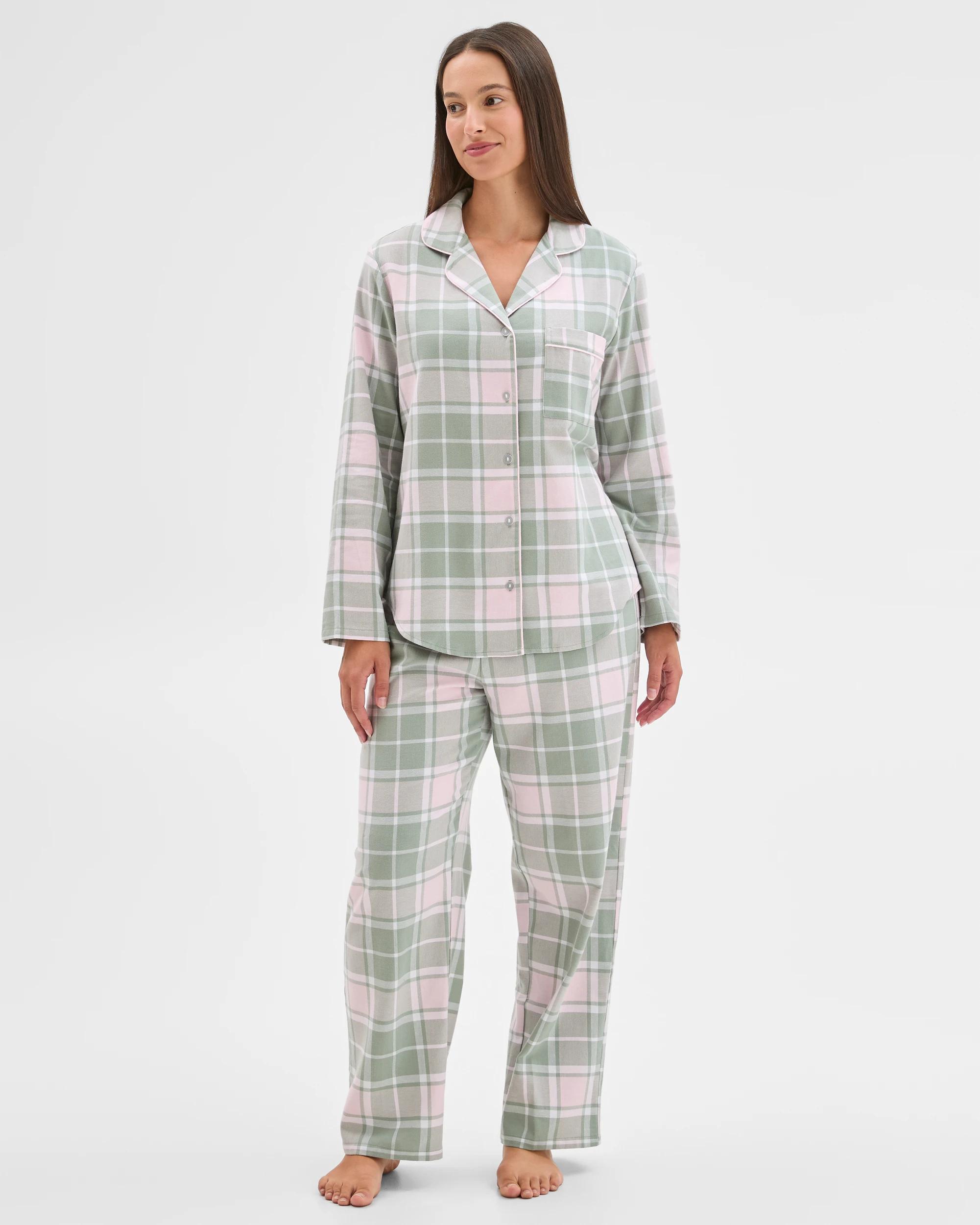 2 Target Woman Australian Cotton Flannelette Pyjama Set GREEN CHECK, 2 of 6