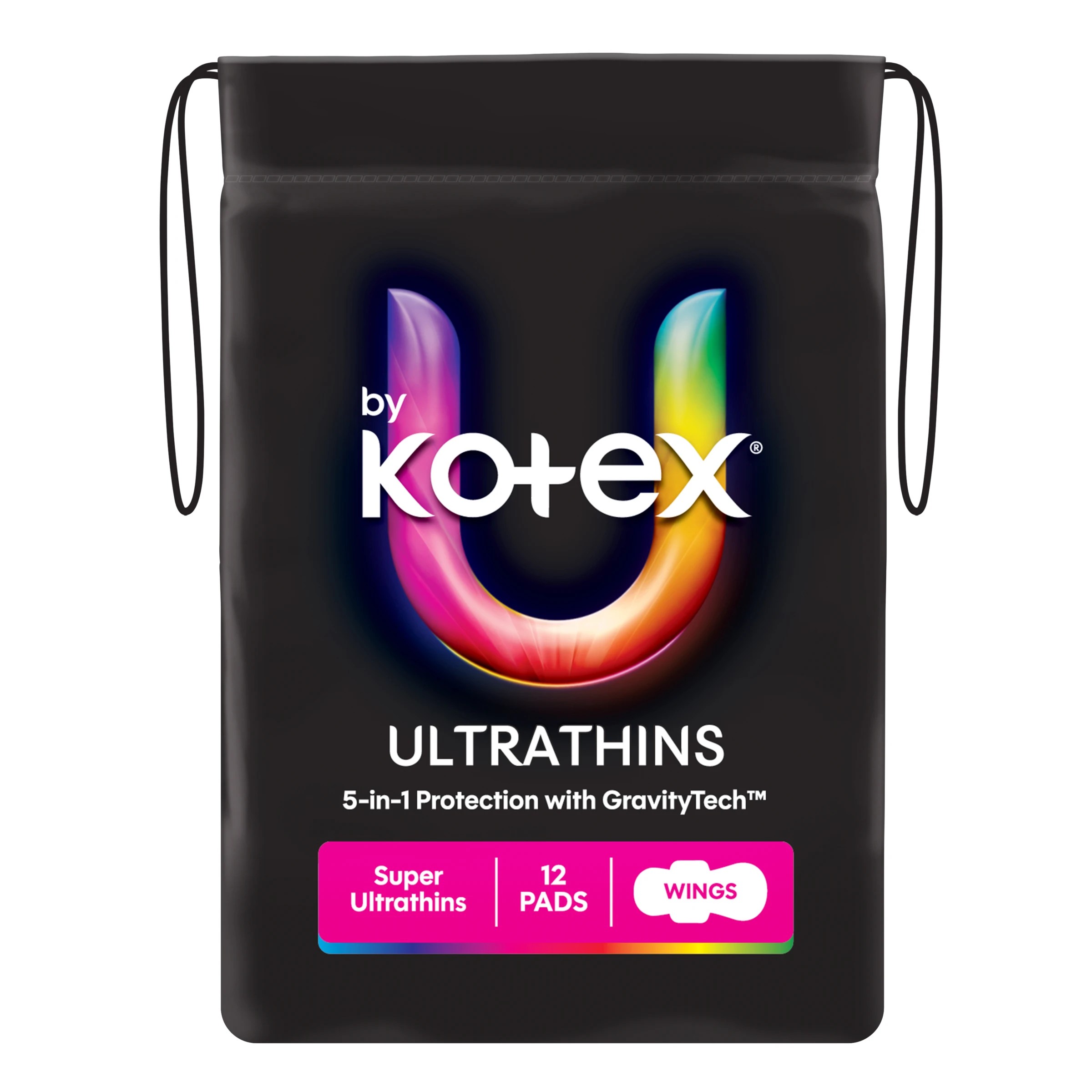 2 12 Pack U by Kotex Ultrathin Super Pads with Wings, 2 of 7