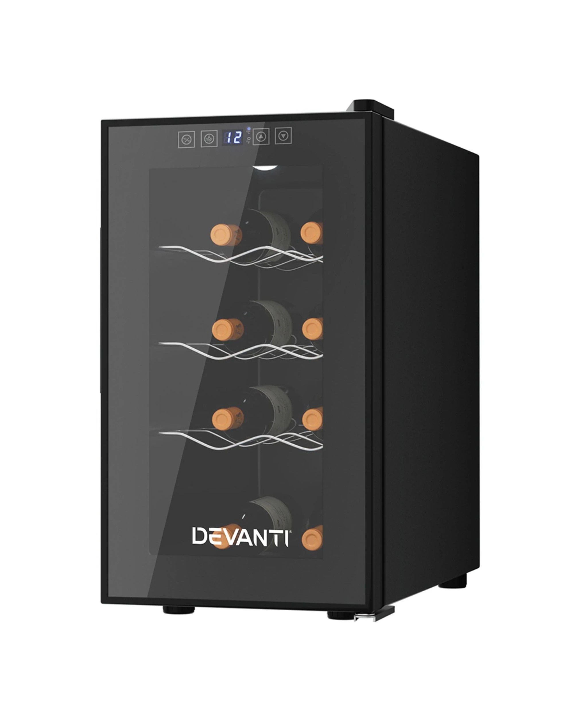 1 Devanti Wine Fridge Cooler 8 Bottles - Black, 1 of 7