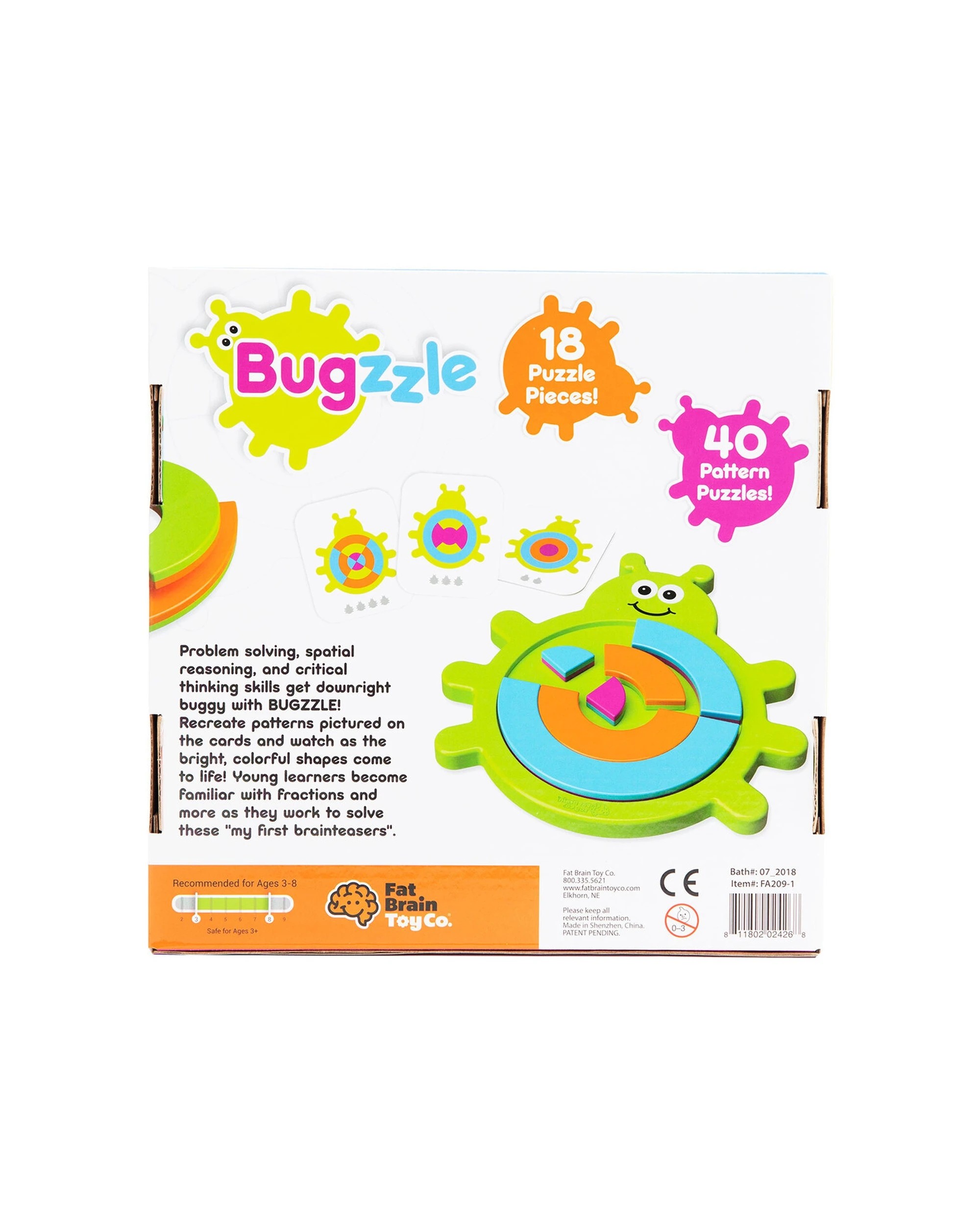 5 Fat Brain Toy Co. Bugzzle Kids Puzzle Semi-Circular Pieces Tray 40 Challenges - Multi, 5 of 8