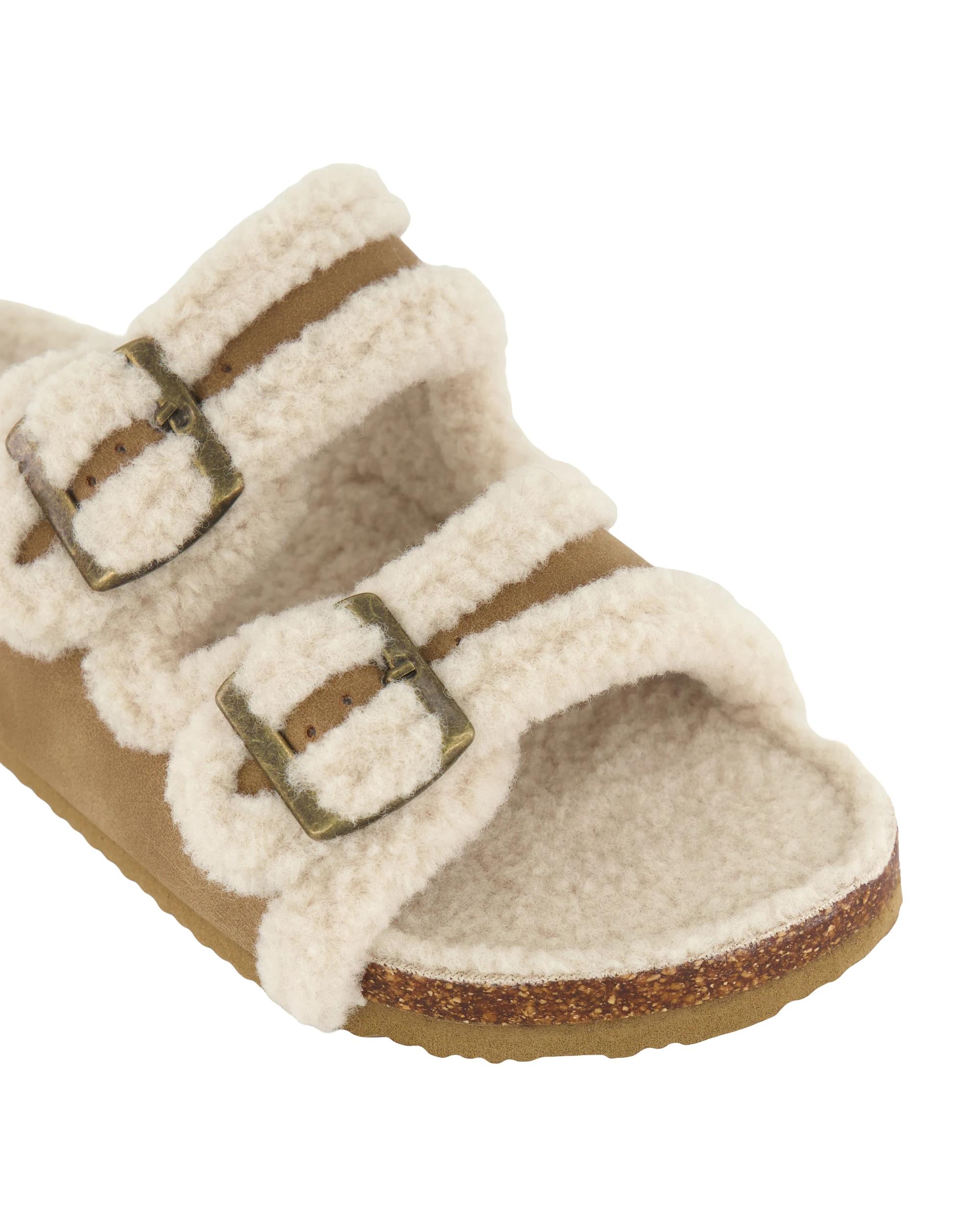 3 Lined Footbed Slides Chestnut, 3 of 3