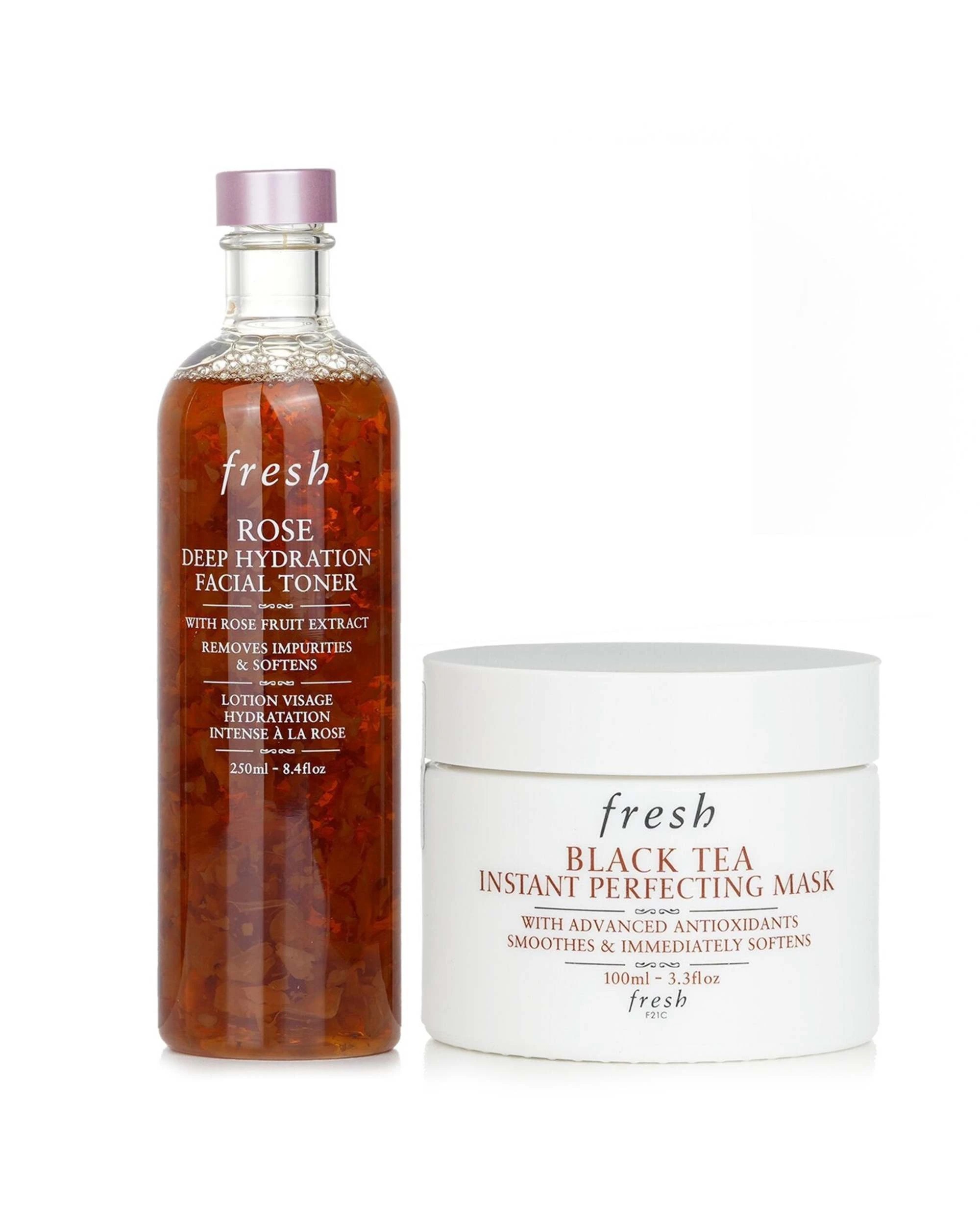 1 Fresh Fresh Black Tea Instant Perfecting Mask + Rose Deep Hydration Facial Toner  2pcs, 1 of 3