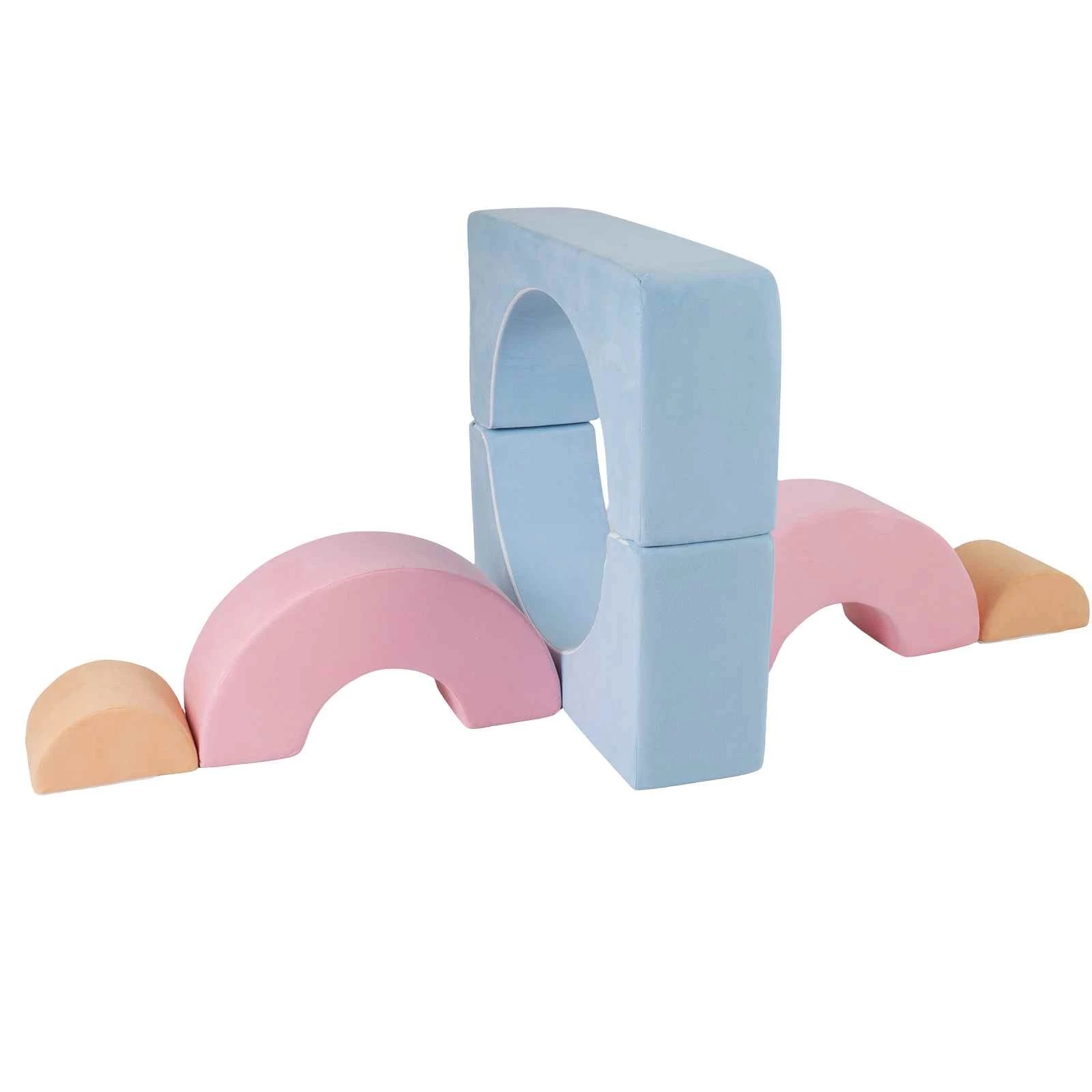 1 Costway 6 Piece Crawl & Climb Foam Play Set Climbing Blocks Soft Toy - Multi, 1 of 3