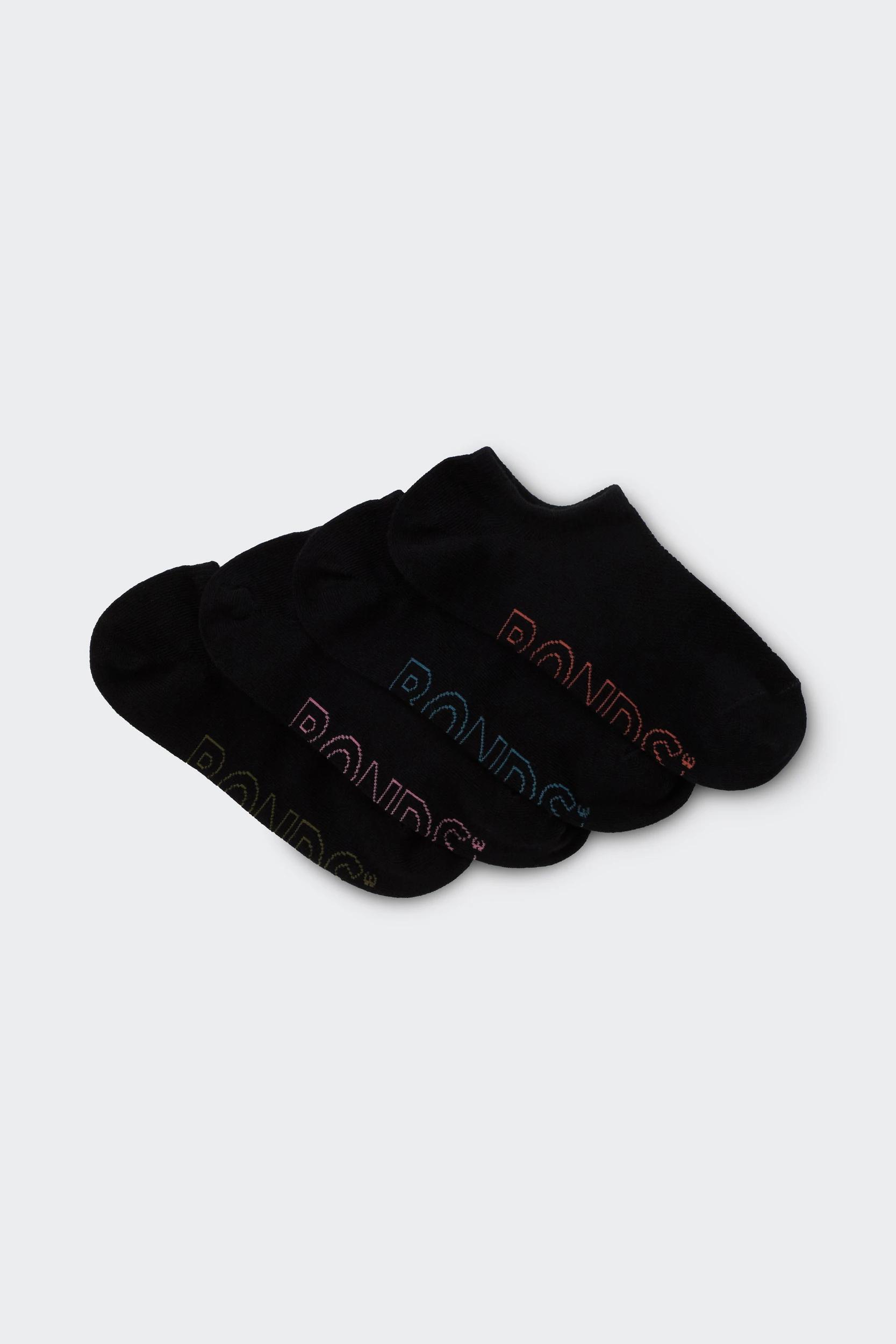 1 Bonds 4 Pack Logo Light No Show Socks BLACK, 1 of 2