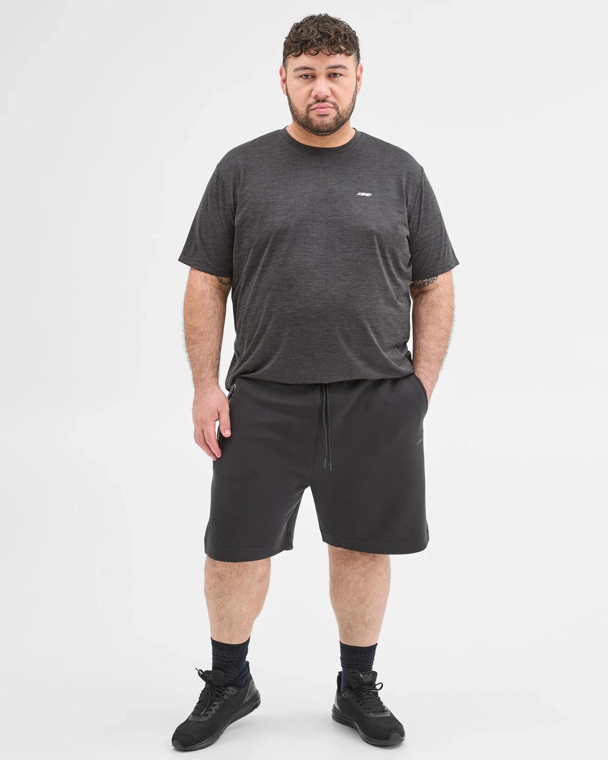 2 Target Plus Size Australian Cotton Blend Tech Fleece Shorts BLACK, 2 of 6