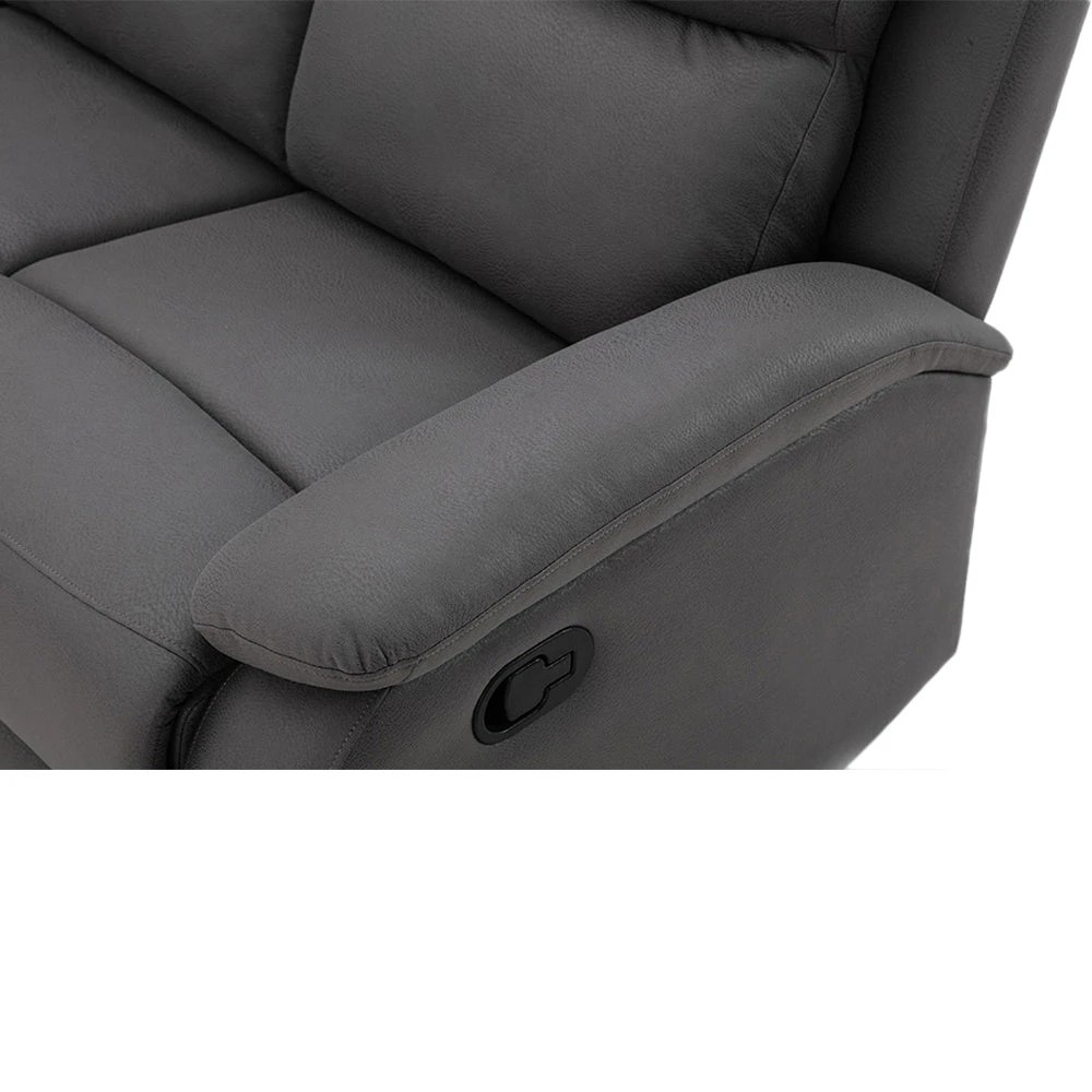8 Foret 5 Seater Sofa Corner Lounge Recliner Footrest Bed Chaise Couch Fabric Grey Dark, 8 of 9