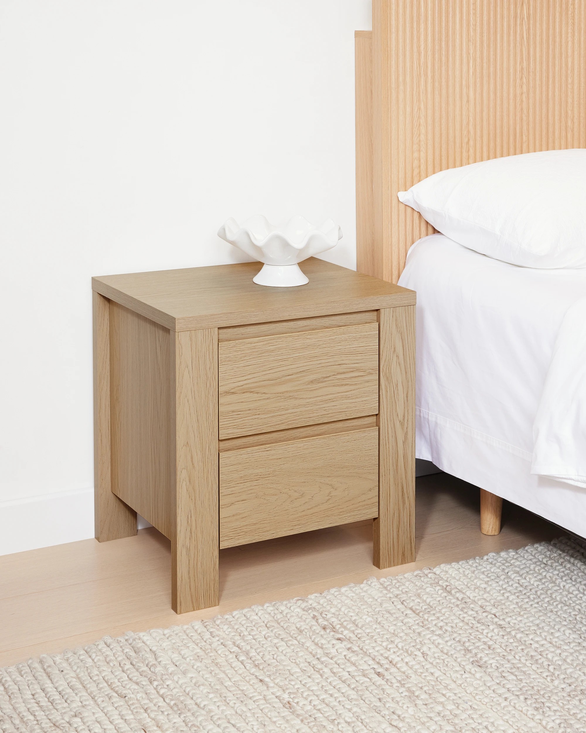 1 Tide 2 Drawer Bedside Table - Oak, 1 of 9