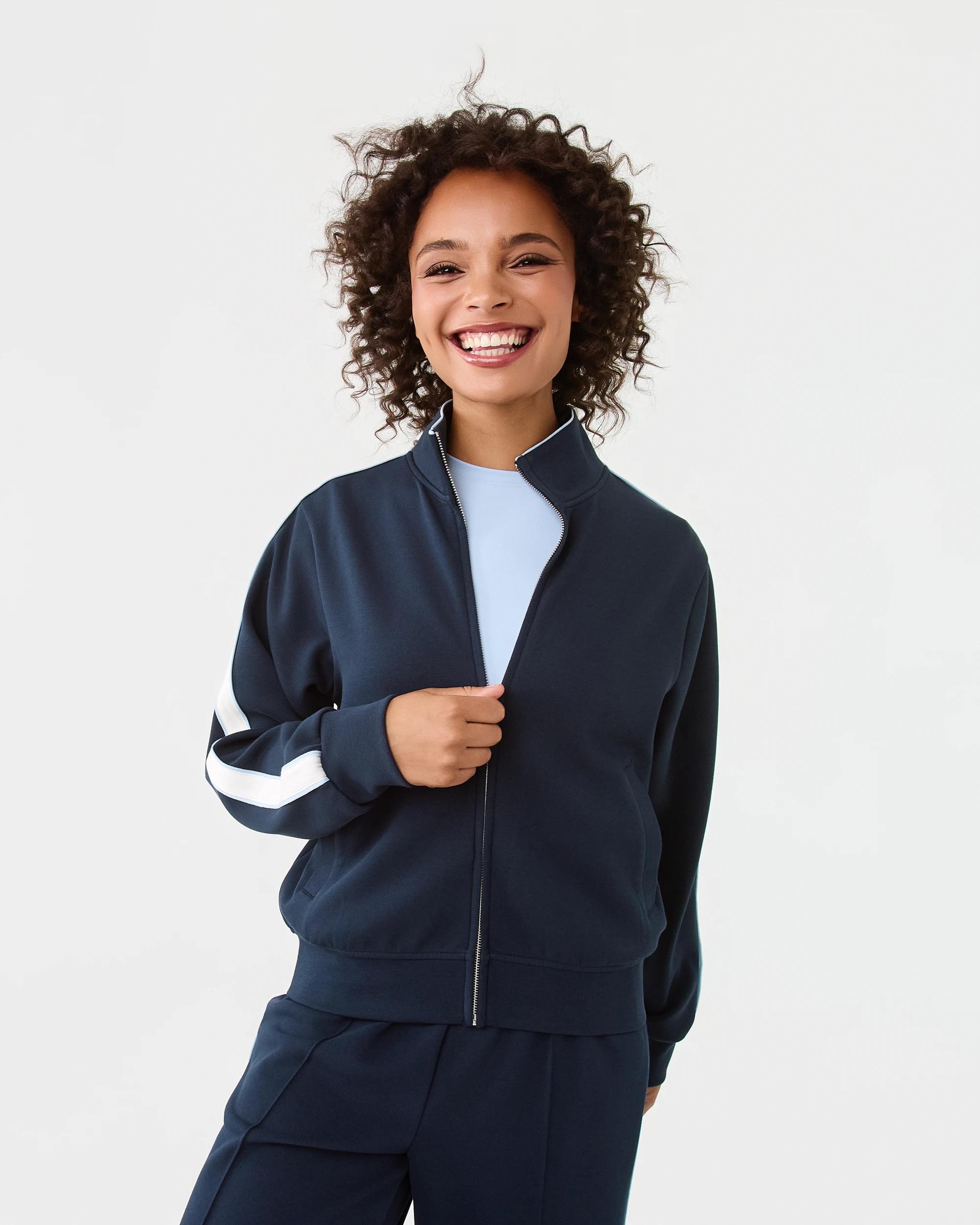 1 Active Womens Retro Zip Through Shade Navy, 1 of 10