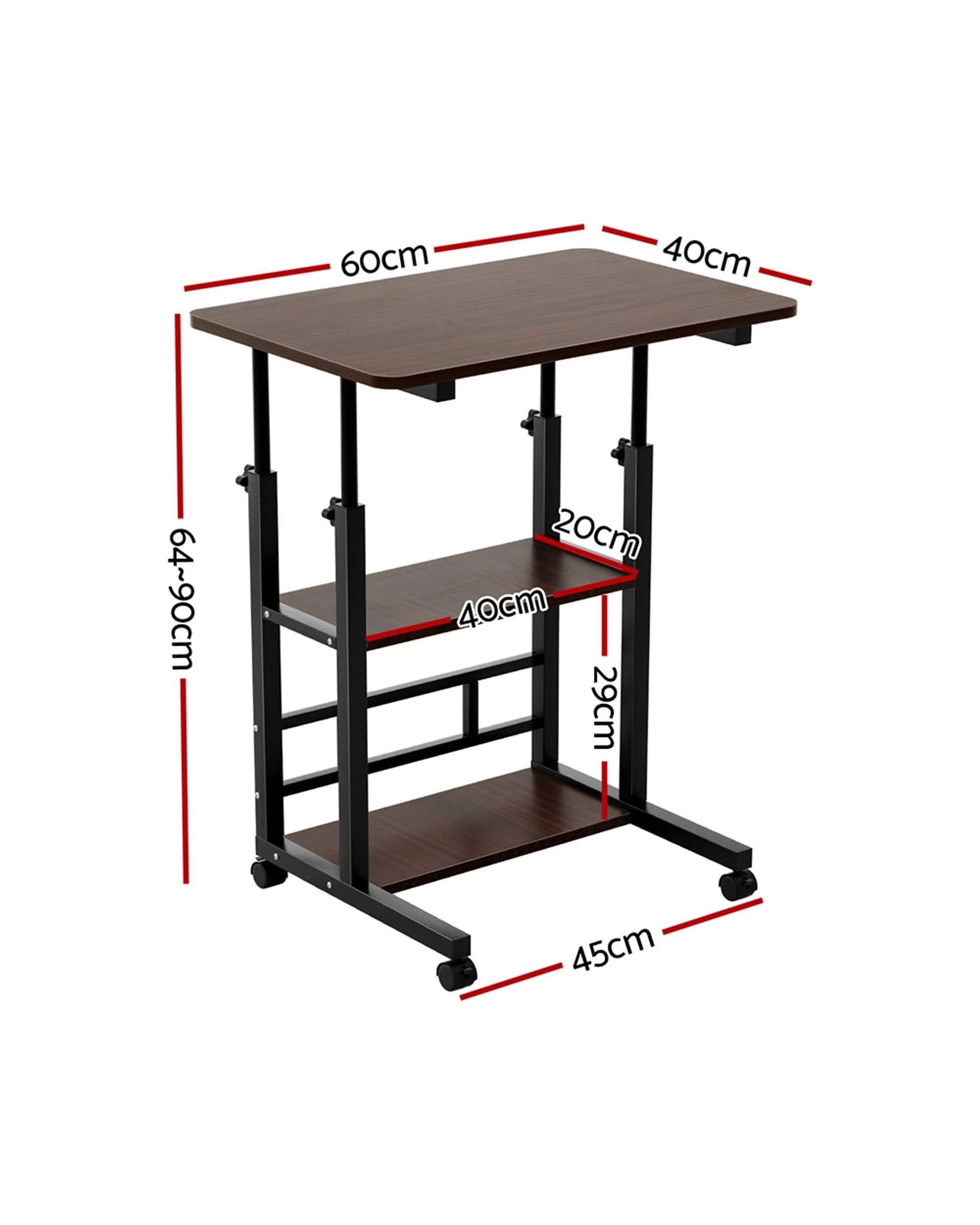 2 Artiss Laptop Desk Height Adjustable Mobile Workstation Computer Desks 60cm
 - Black, 2 of 3