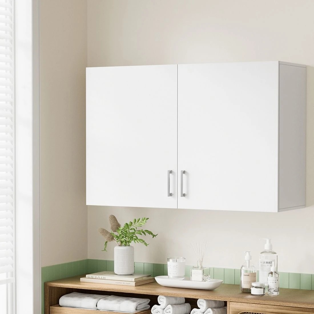 1 Cefito Bathroom Storage Cabinets 900mm Wall Mounted Medicine Cabinet Cupboard - White, 1 of 7