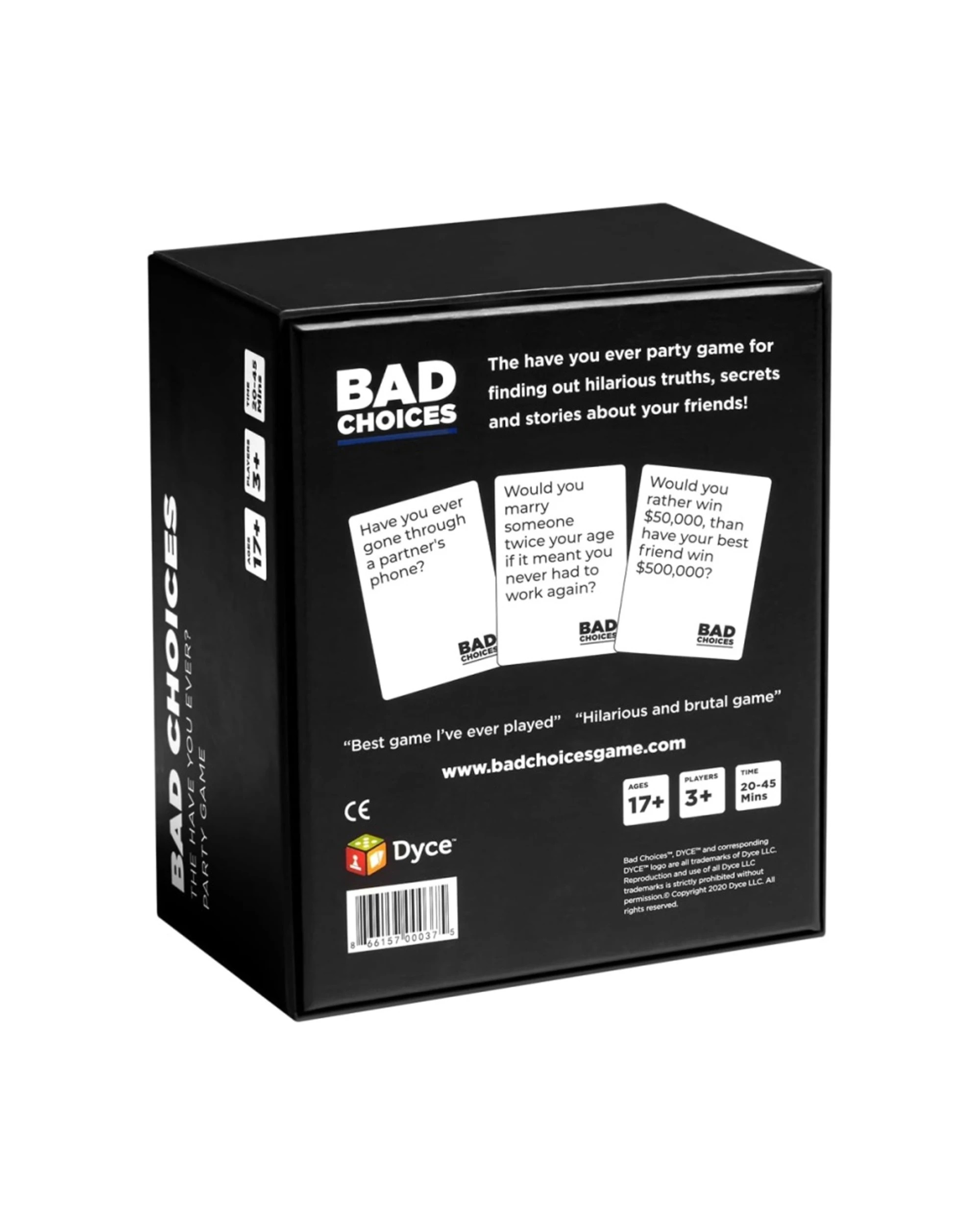 2 Dyce Bad Choices Have You Ever Party Adult Fun Strategic Game - Black, 2 of 6
