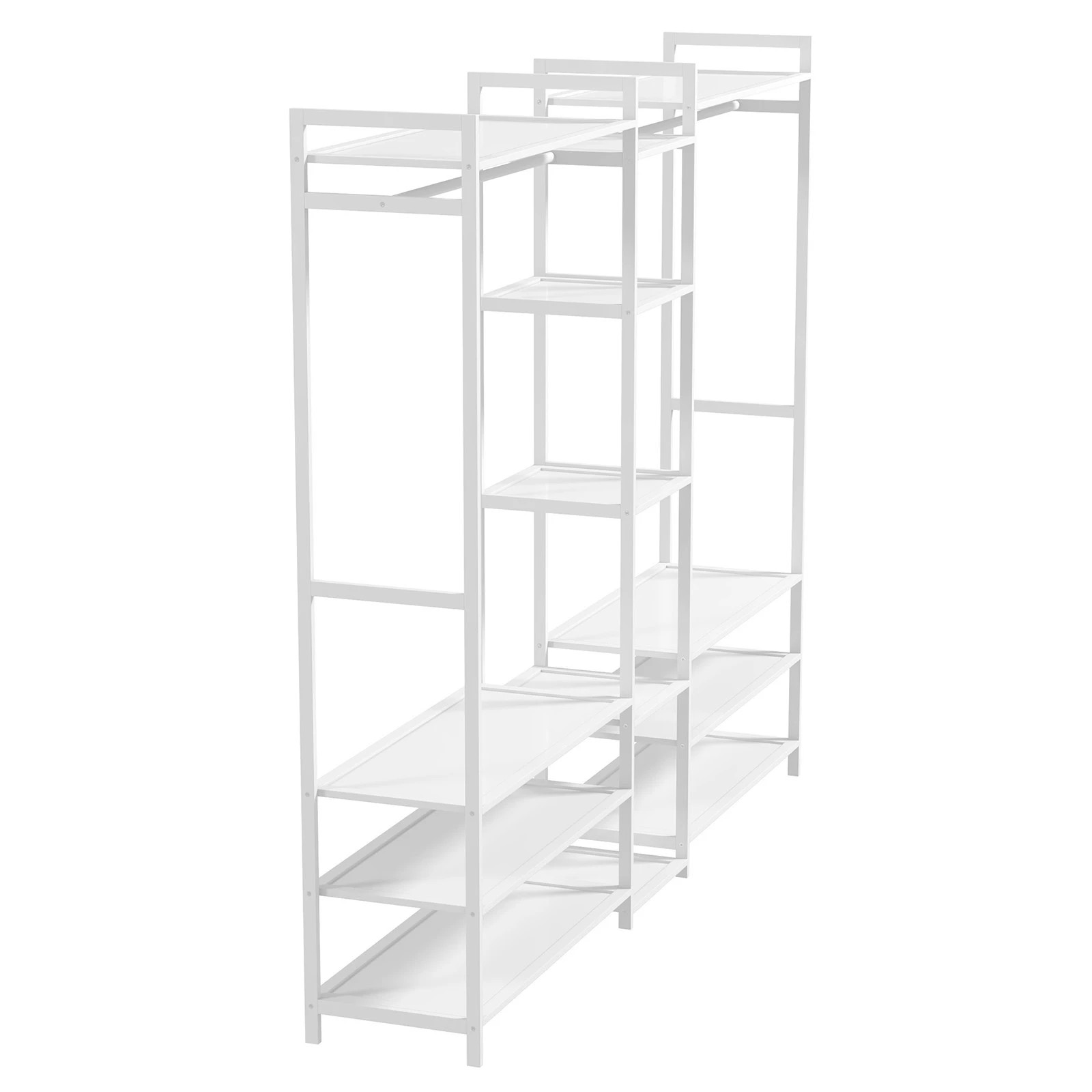 9 Milano Décor Multifunctional Bamboo Clothes Rack Storage Stand Organiser - White, 9 of 10