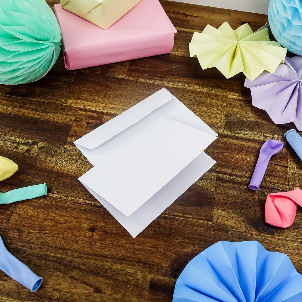 4 Quill A6 Cards and Envelopes Linen White 15 Pack, 4 of 5