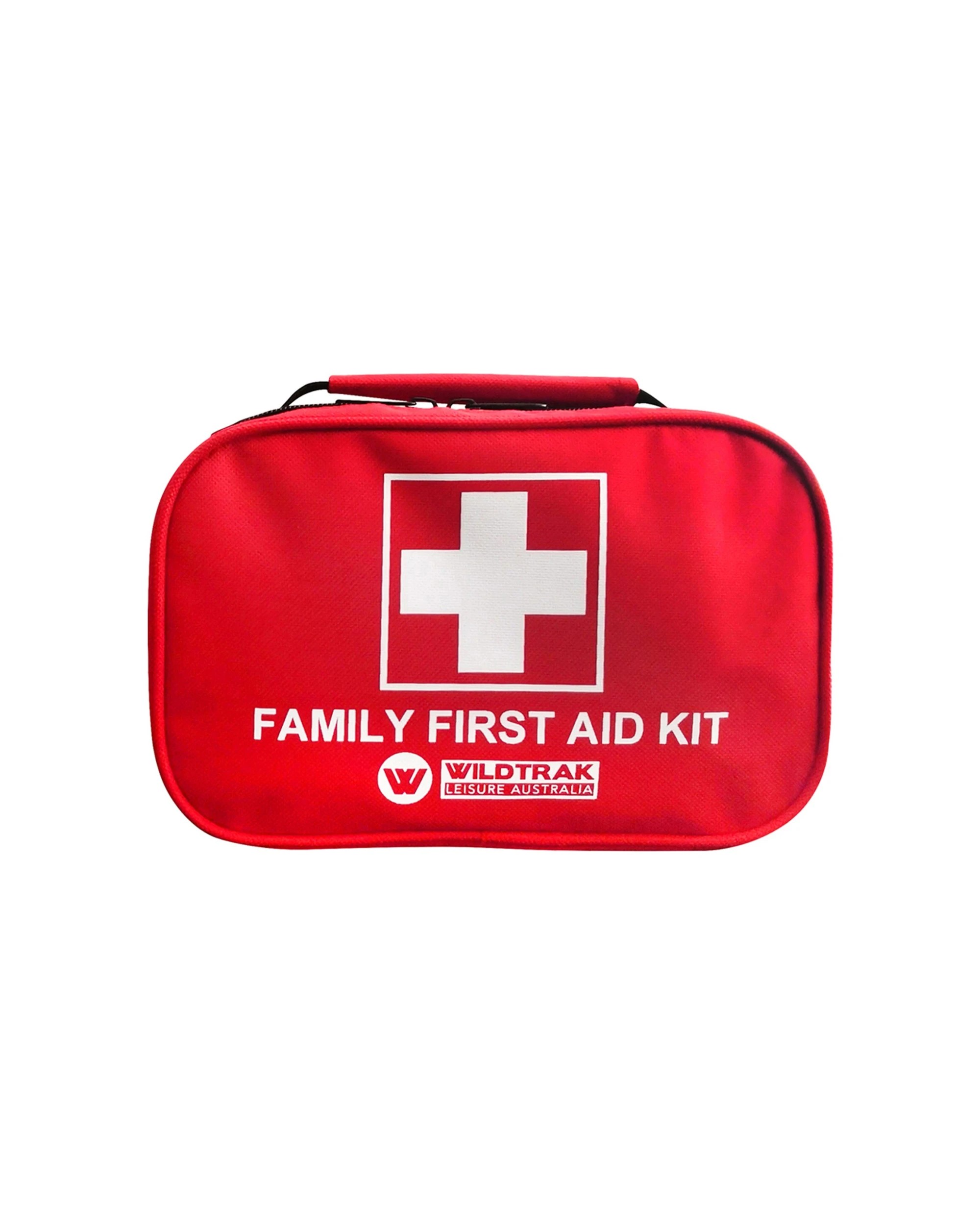 1 Wildtrak Family First Aid Kit 80 Piece Travel Weatherproof Bag With Guide - Red, 1 of 2