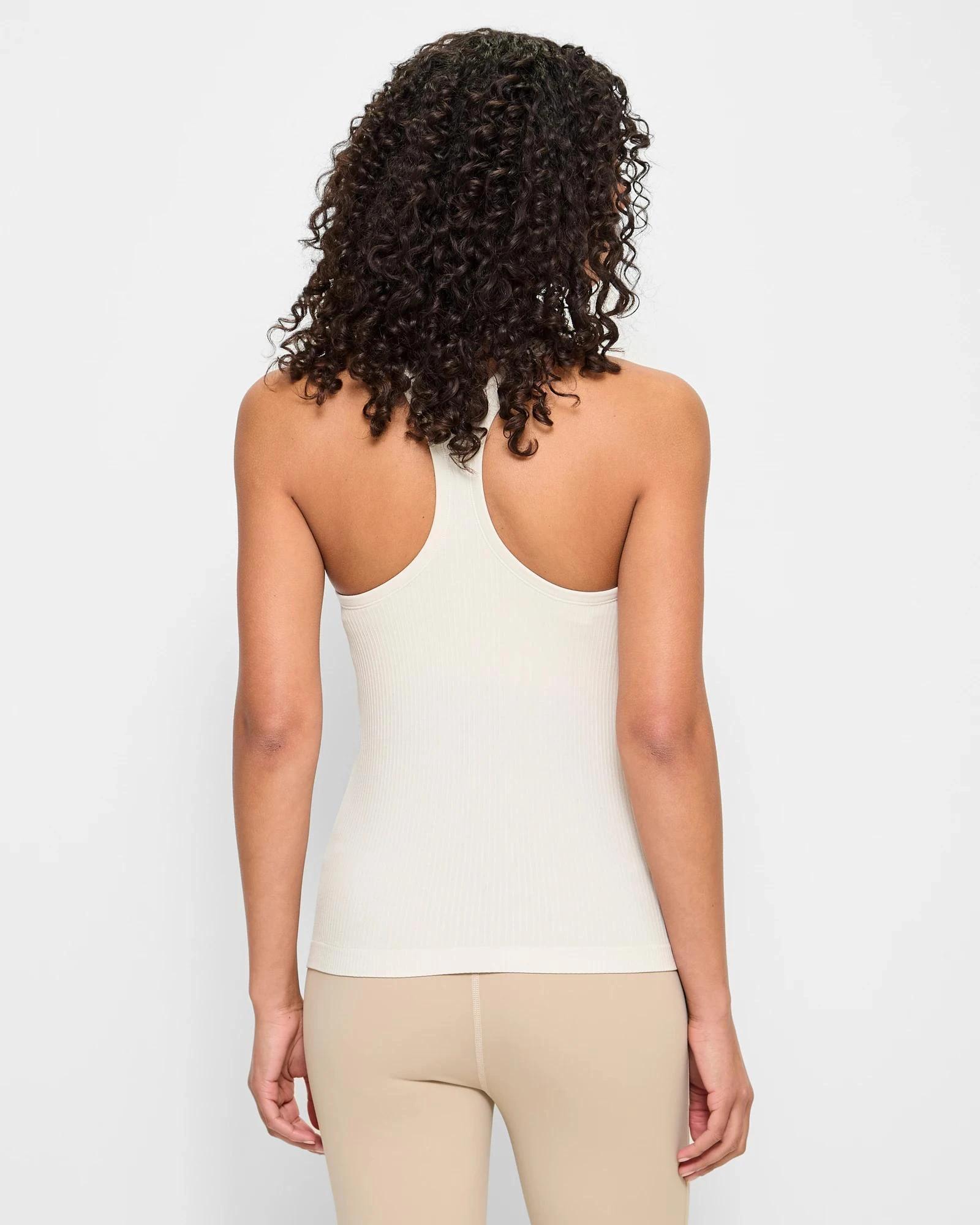 4 Target Active Studio Soft Ribbed Tank Top with Shelf Bra OATMILK, 4 of 6