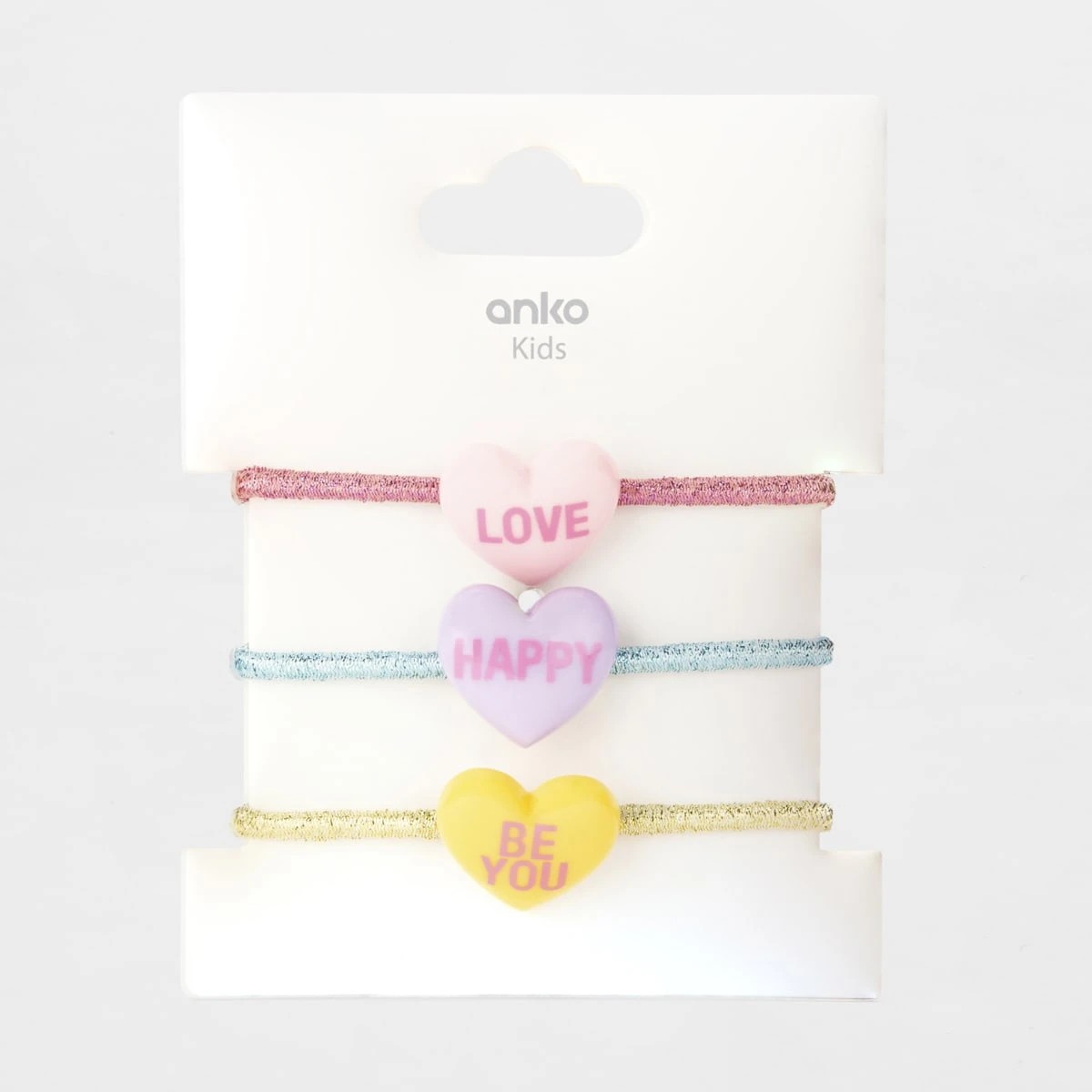 4 3 Pack Enamel Hair Ties - Slogan, 4 of 4