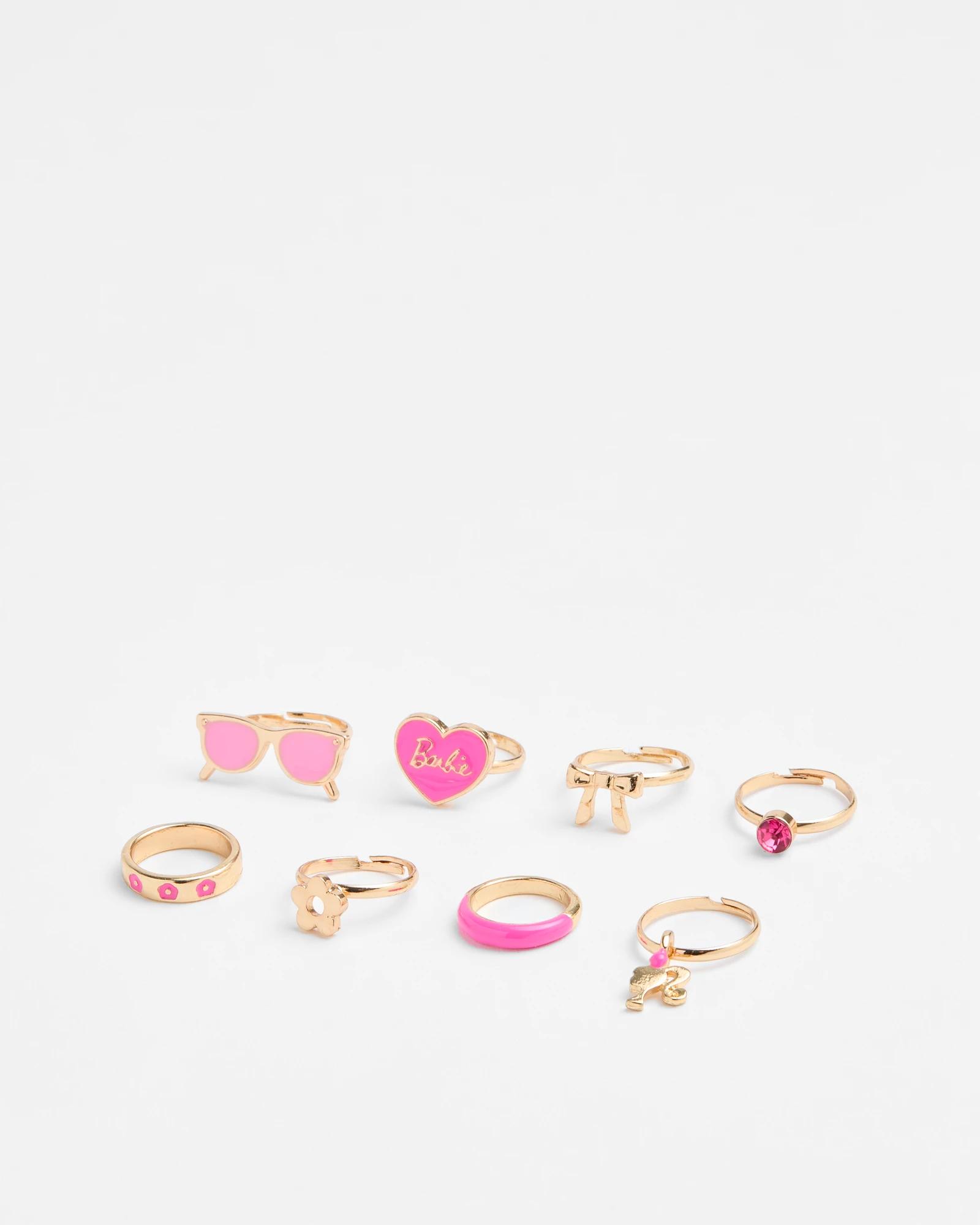 1 Kids Licensed Barbie Ring Pack PINK / GOLD, 1 of 2