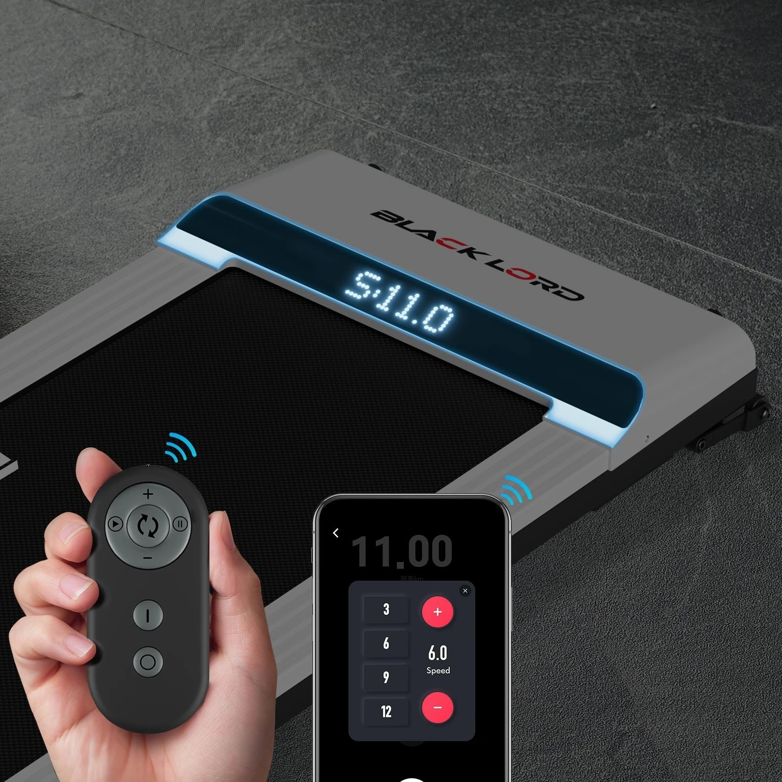 8 Black Lord Treadmill Electric Walking Pad Steel Frame Under Desk Gym 410mm - White, 8 of 10