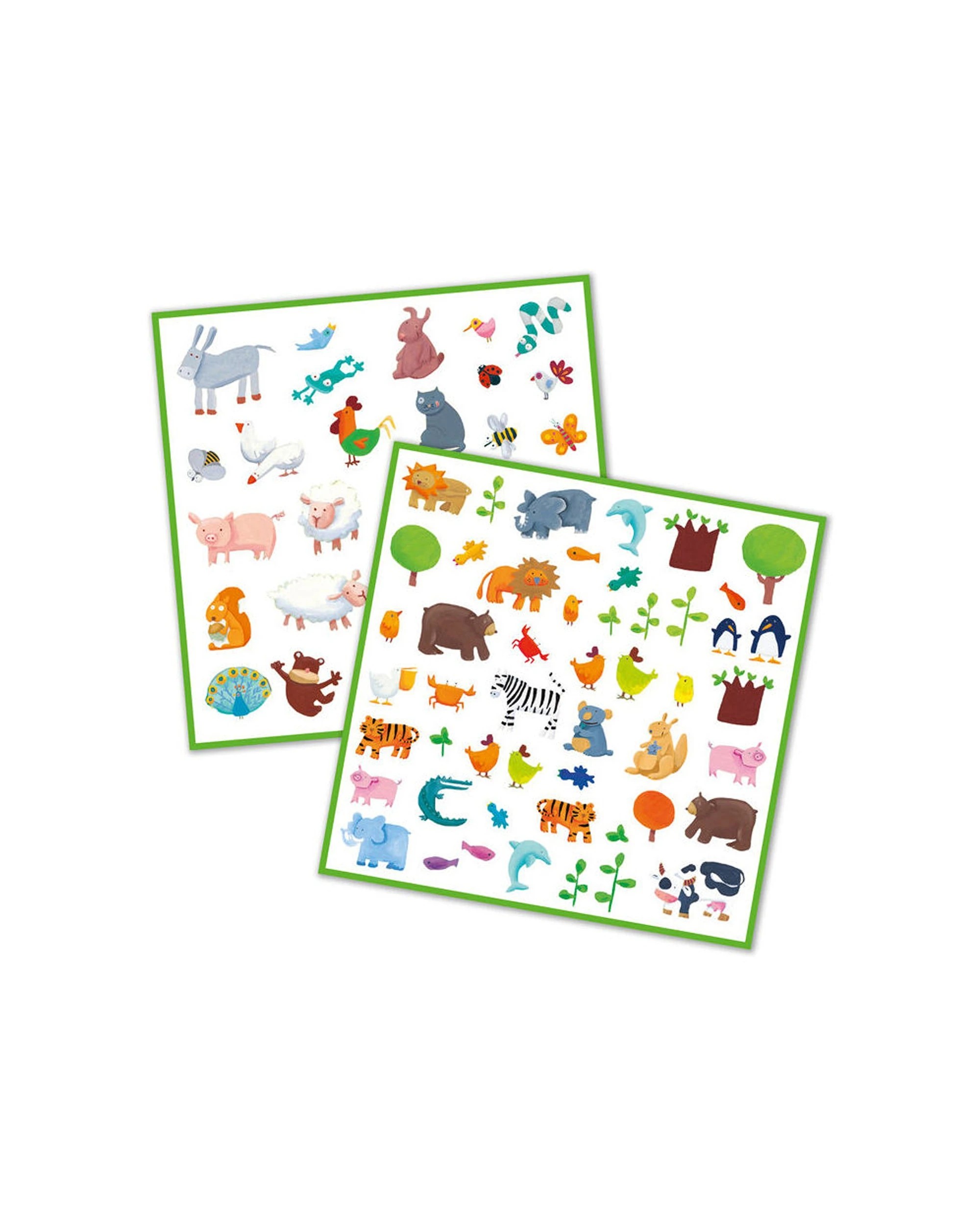Djeco 160pc Animals Decorative Stickers Kids Children - Multi - Kmart