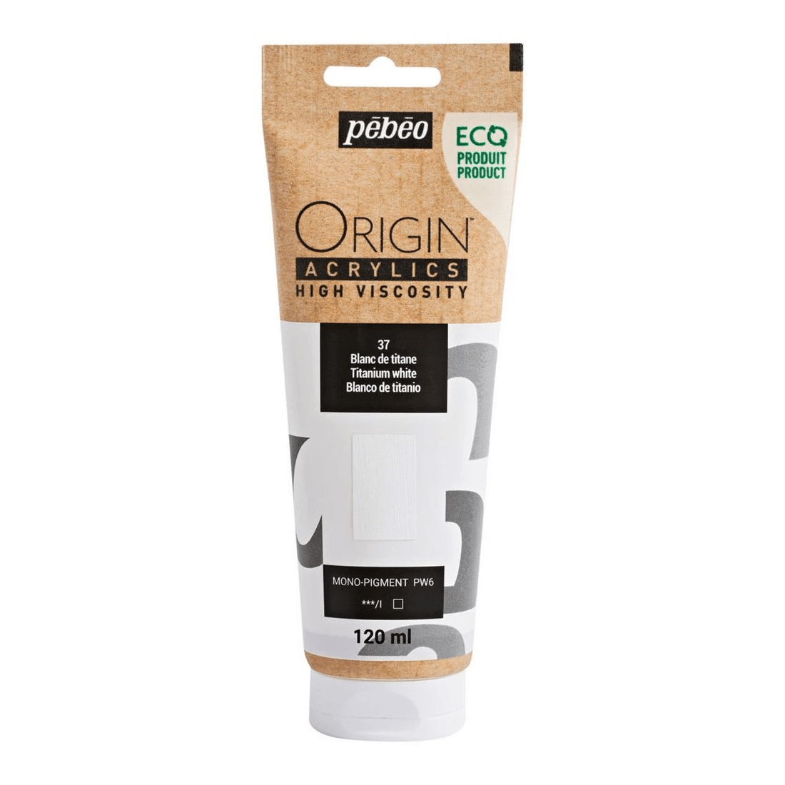2 Pebeo Origin Acrylic Paint 120mL Titanium White, 2 of 3