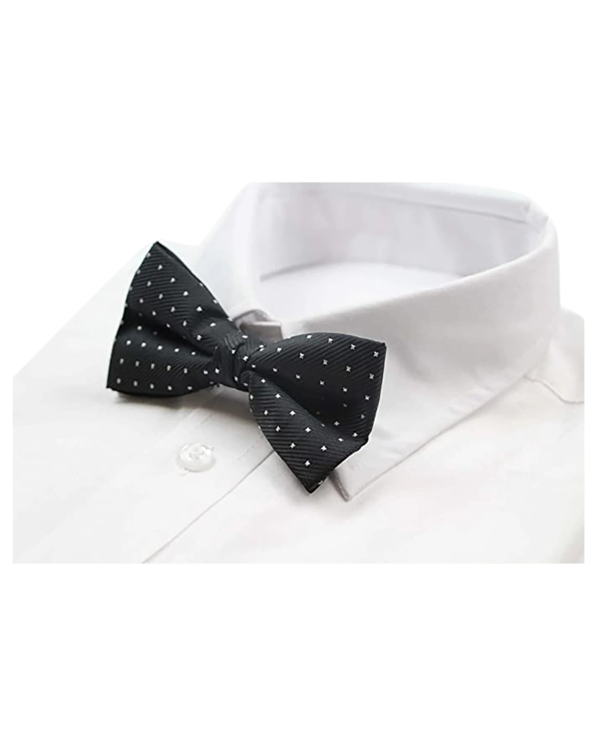 1 Zasel Mens Black & Silver Star Polka Dot Patterned Bow Tie - Multi, 1 of 5