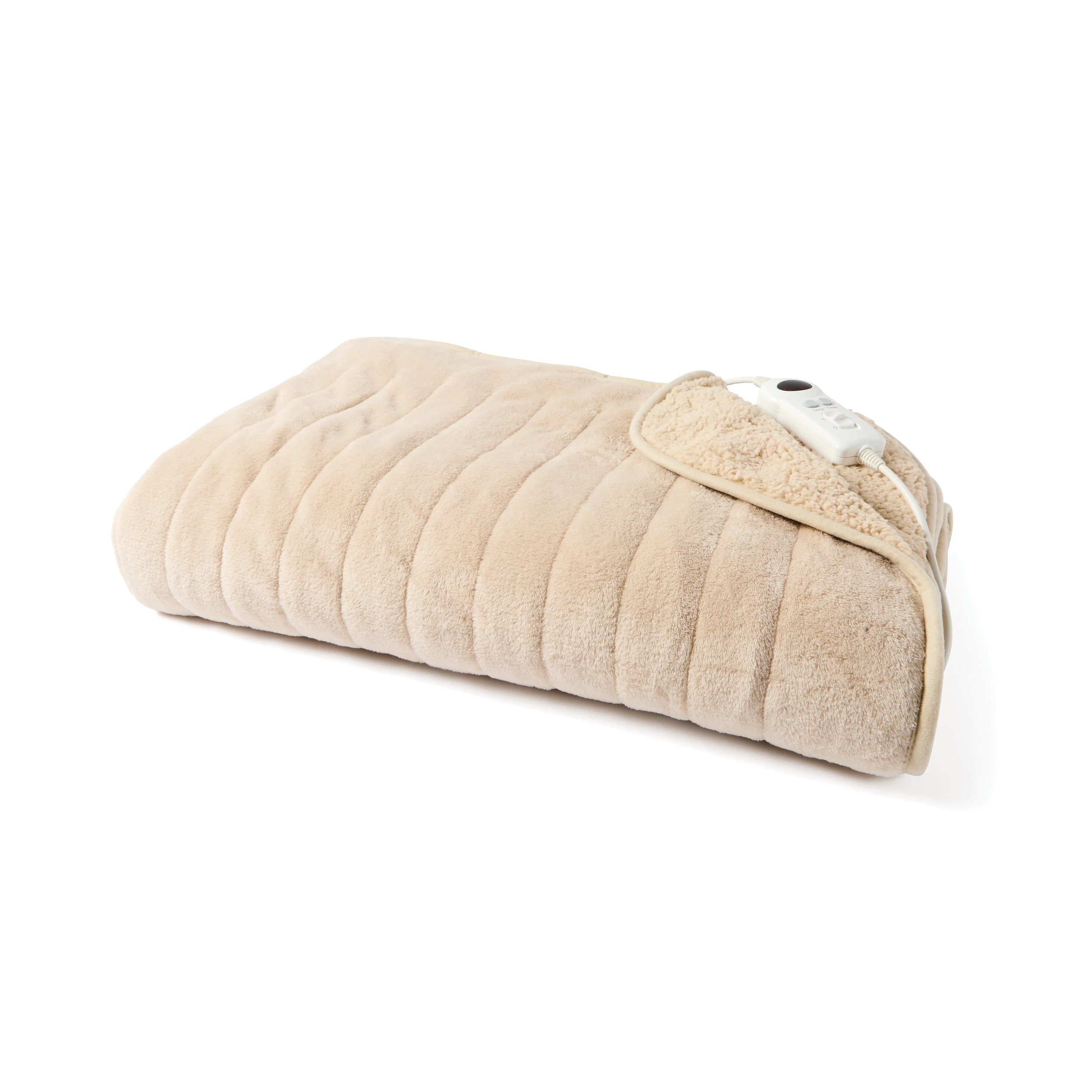 1 Heated Throw Sherpa - Natural, 1 of 6