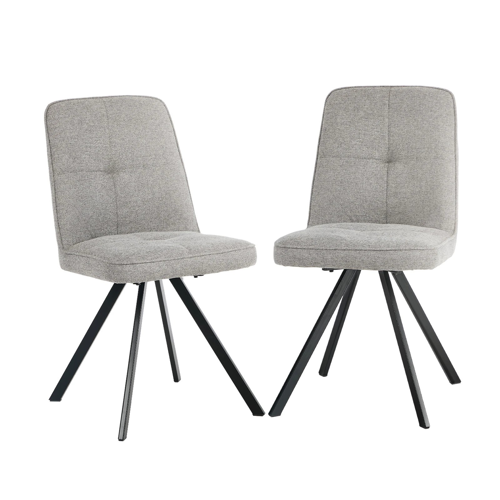 1 Oikiture 2x Dining Chair Kitchen Seat Linen Fabric Accent Chair - Grey, 1 of 9