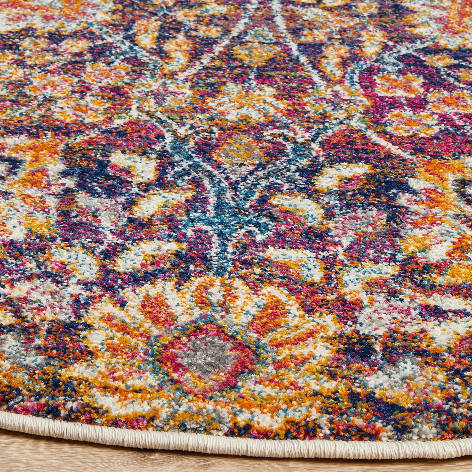 5 Common Ground Rugs Phantom 360 240x240cm - Large Round Power Loomed Pet Friendly Rug - Blue, 5 of 9
