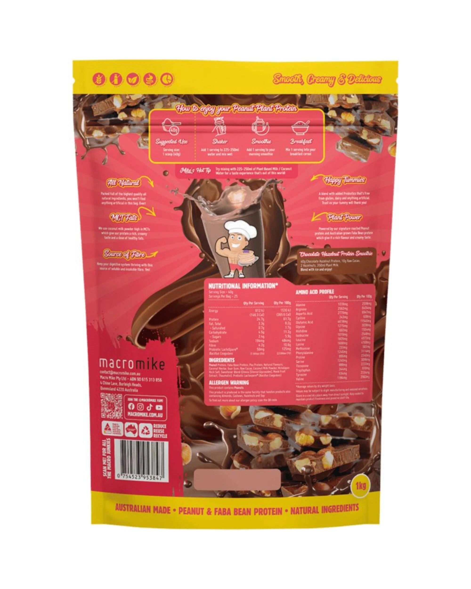 3 Macro Mike Peanut Plant Protein 1kg Cookie Dough, 3 of 5