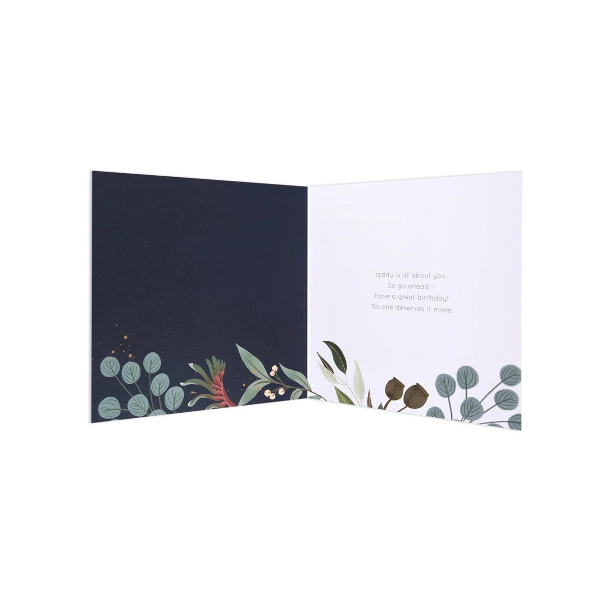 2 Hallmark Birthday Card - Australian Spirit Among The Gum Trees Navy Flora, 2 of 3