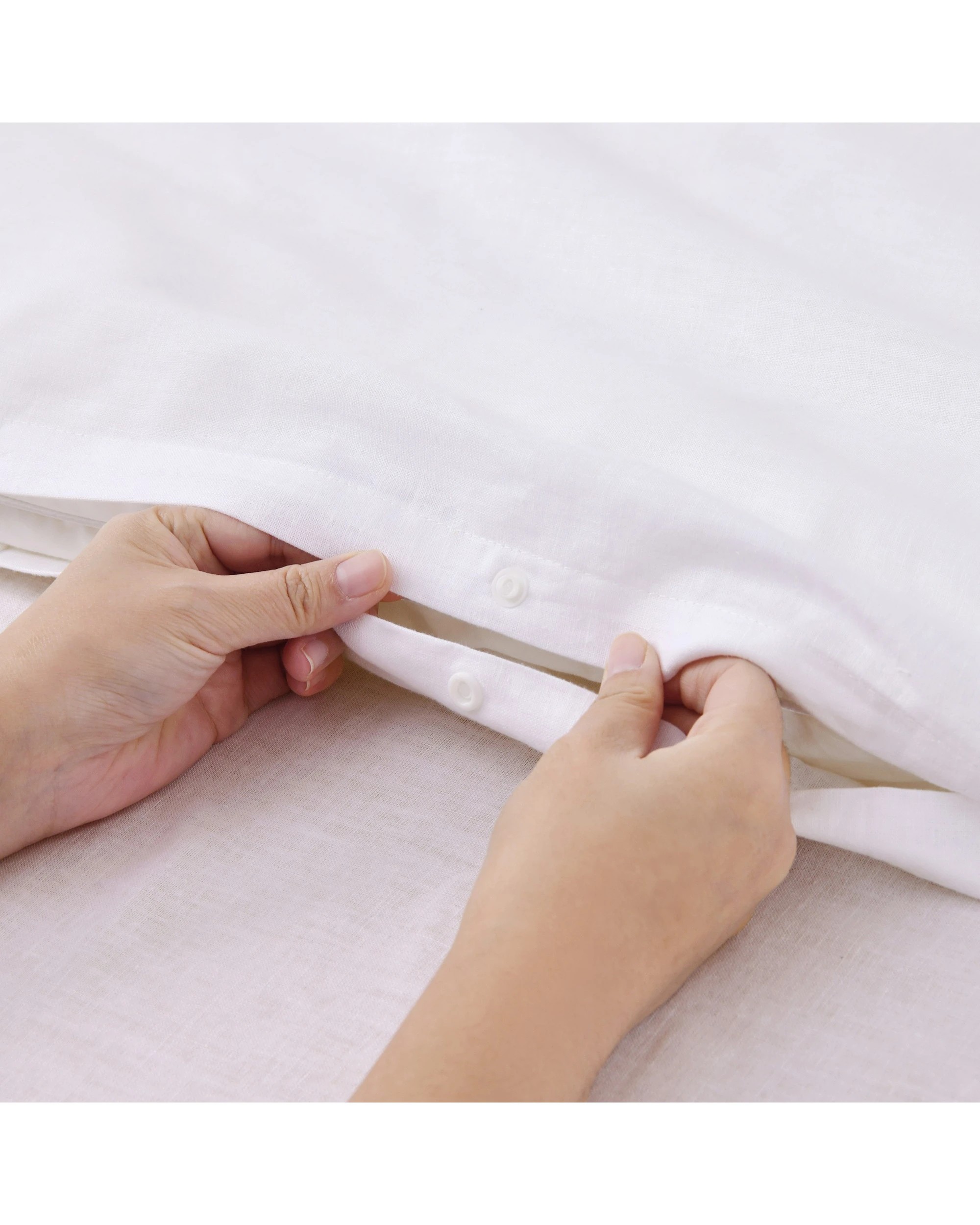5 Dreamaker Linen Cotton Quilt Cover Set - King Bed - White, 5 of 8