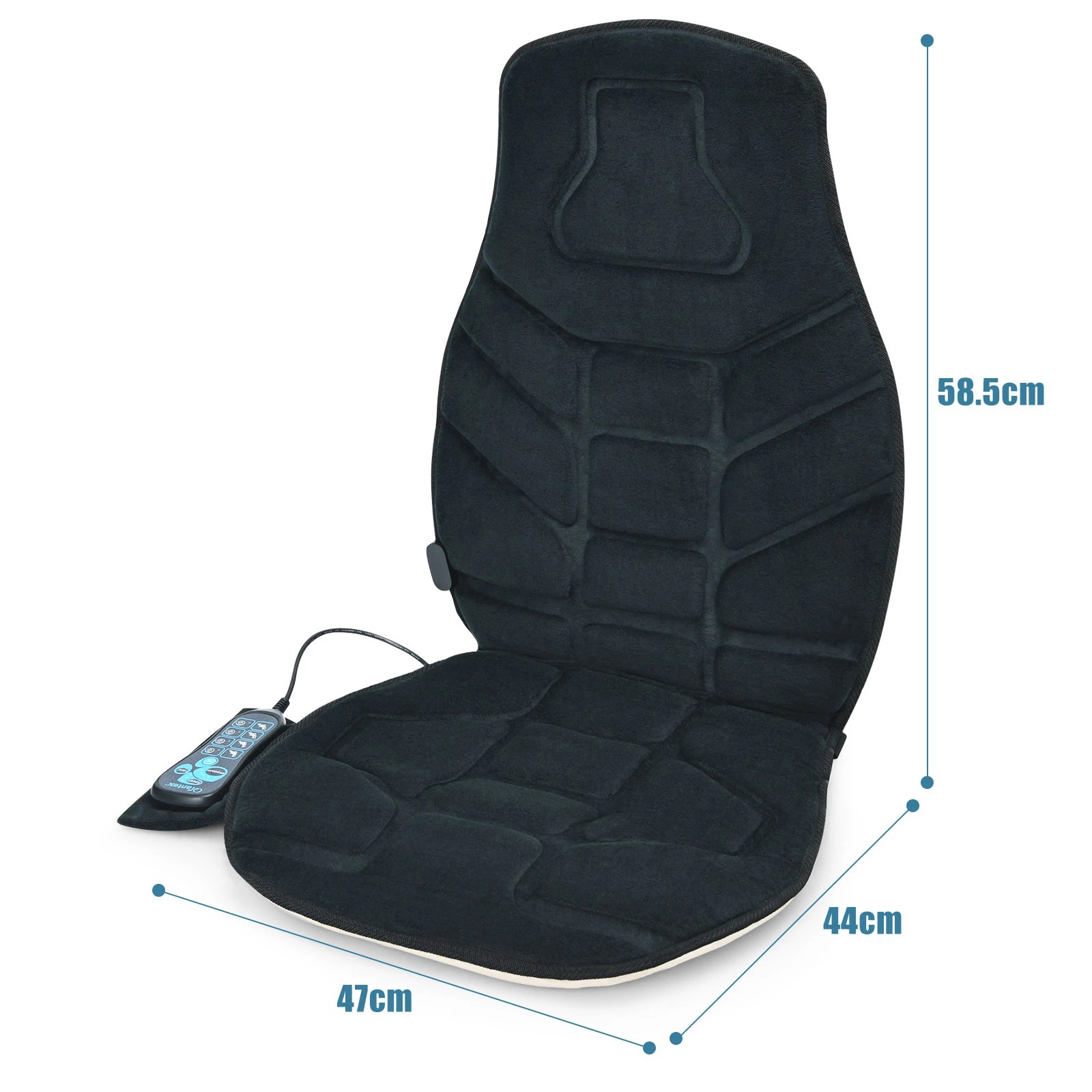 2 Costway Memory Foam Massage Seat Cushion w/Heat Vibrating Massage Chair Pad, 2 of 3