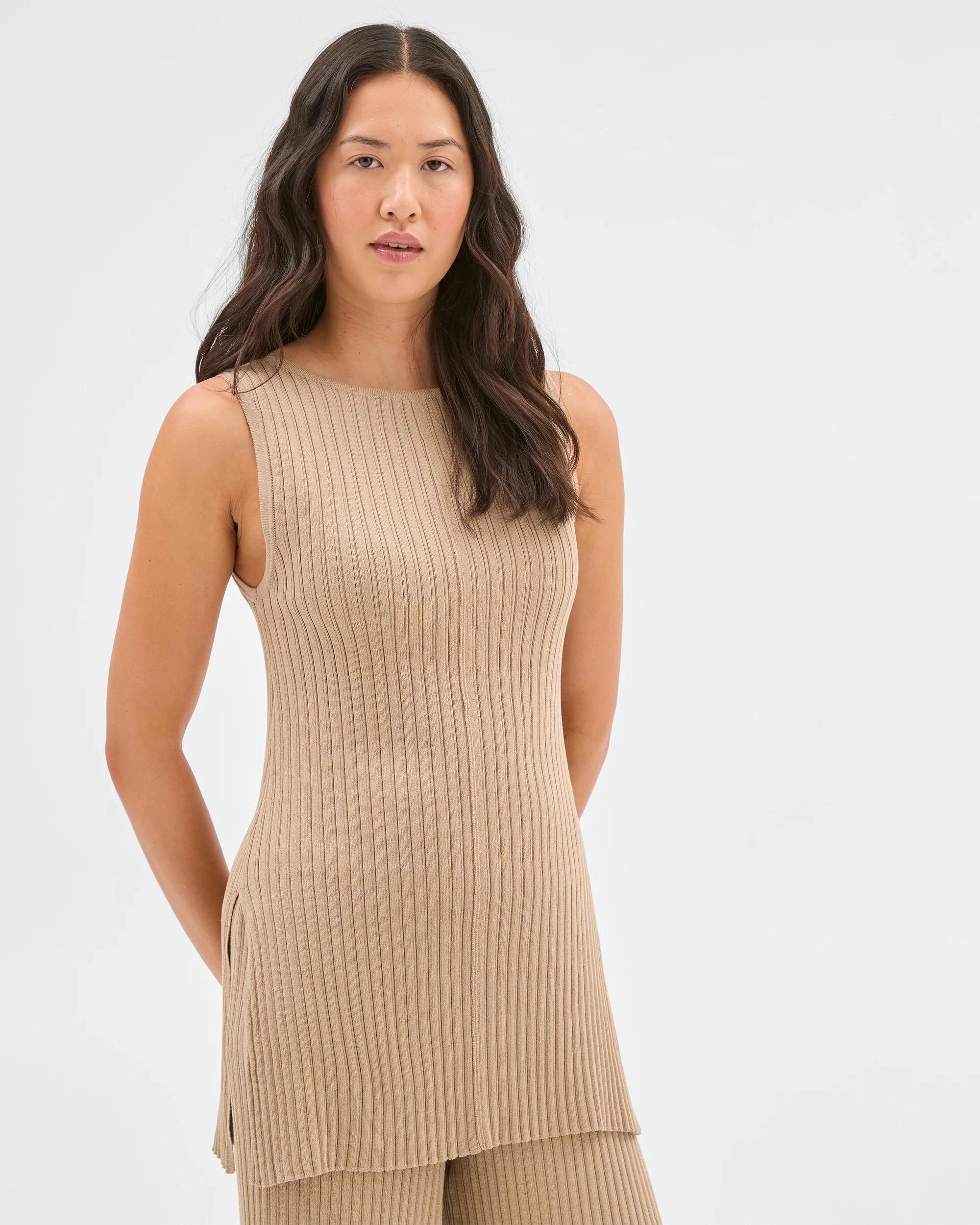 6 Target Boat Neck Ribbed Tunic Top SAND, 6 of 7