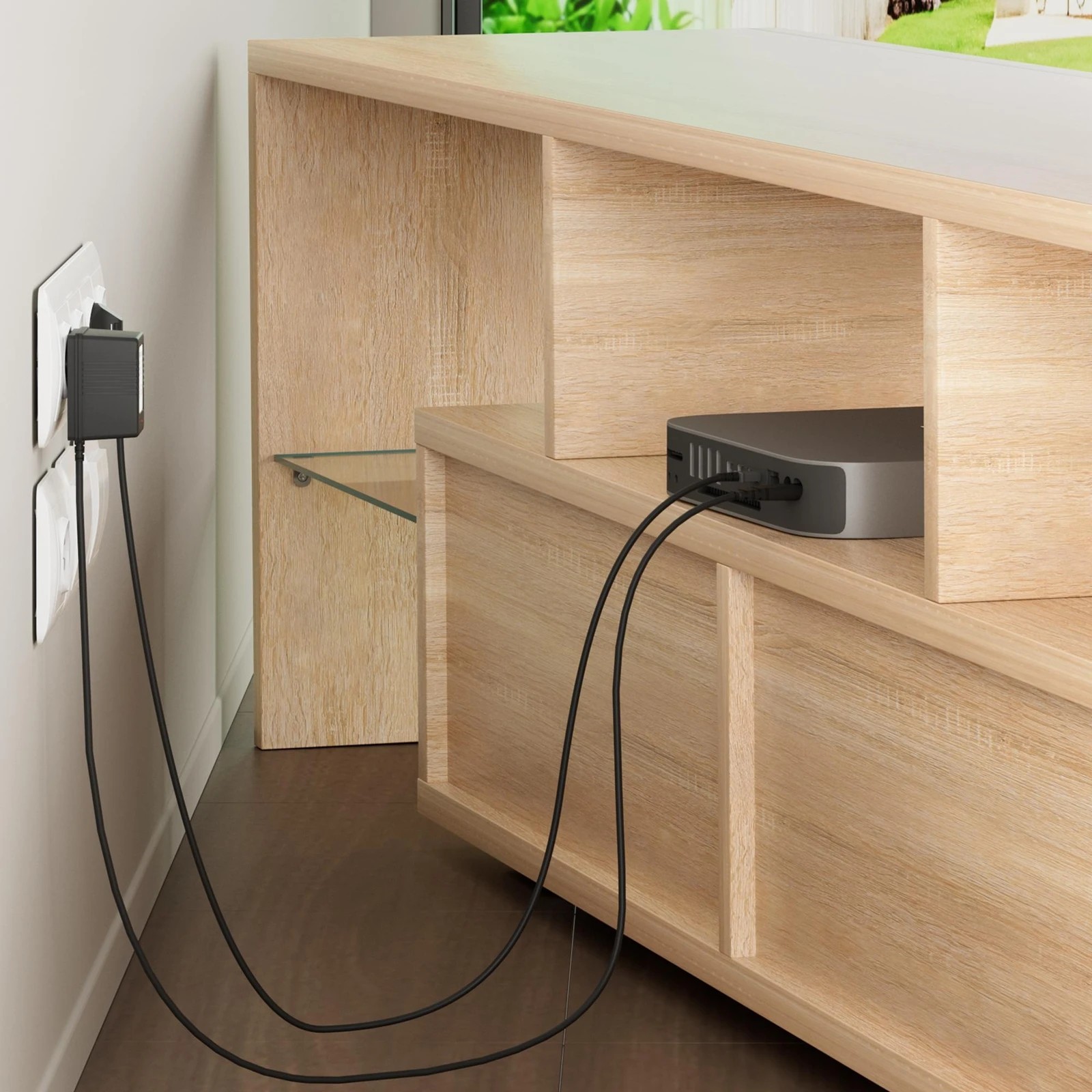 4 Alfordson Entertainment Unit 200cm TV Stand LED Light Storage Drawer - Oak, 4 of 10