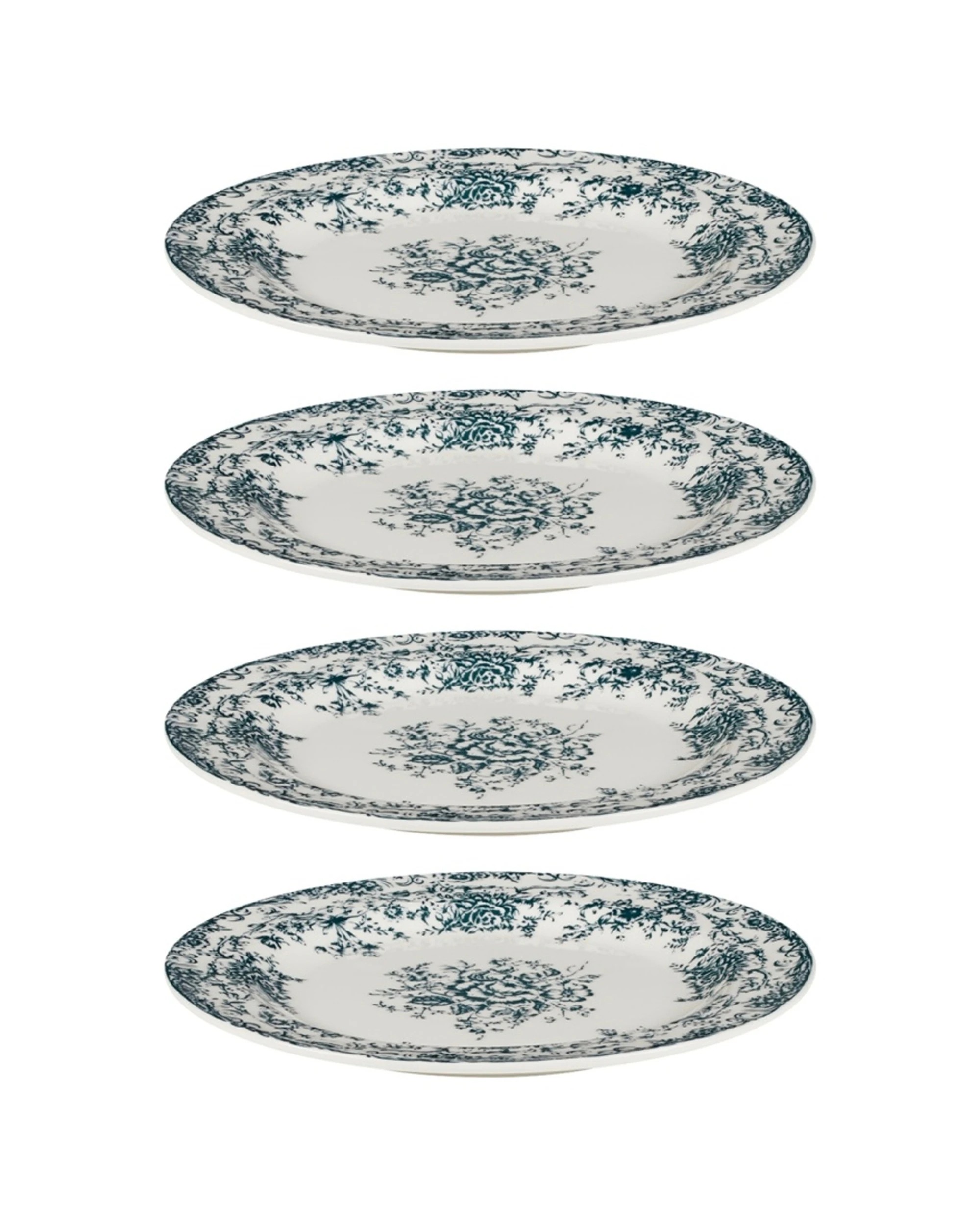 1 Casa Domani 4x Rosetta Rim Side Plate Porcelain 20cm Set - White, 1 of 4