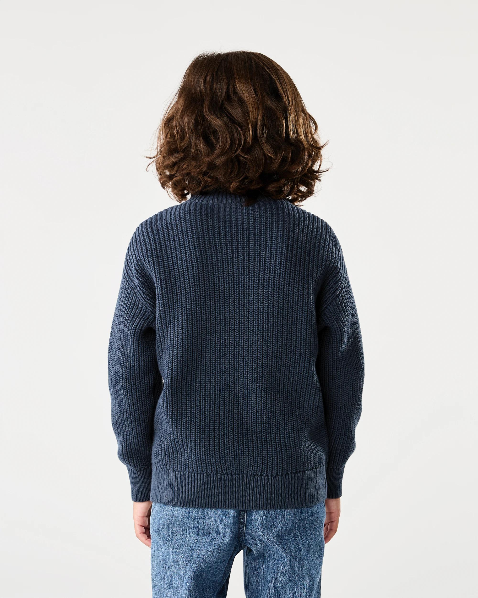 2 Funnel Neck Knit Jumper Dress Navy, 2 of 6