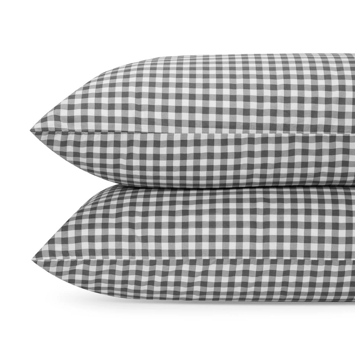 2 250 Thread Count Gingham Cotton Sheet Set - Queen Bed, Grey, 2 of 7