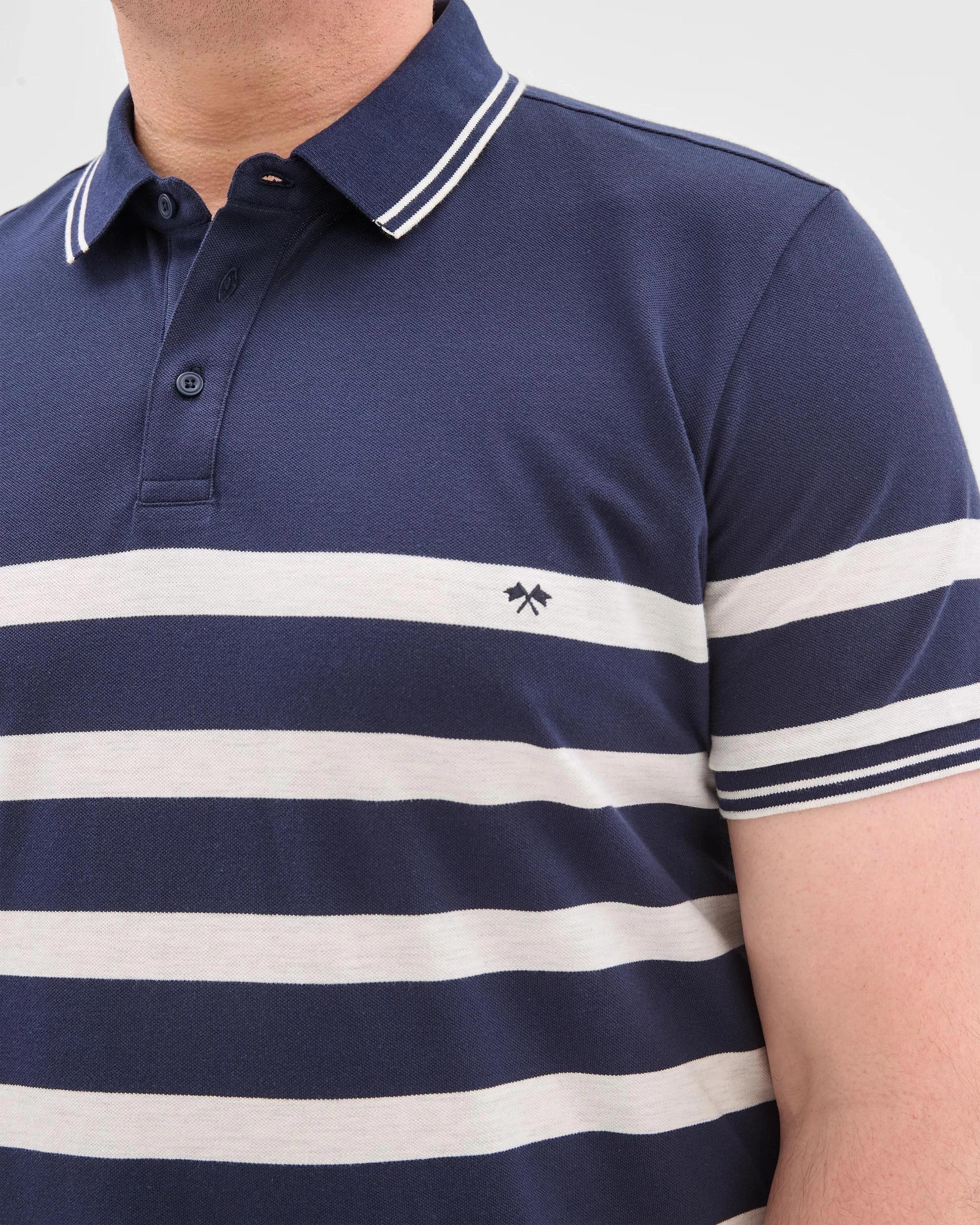 3 Target Man Plus Plus Size Australian Cotton Stripe Polo Top NAVY, 3 of 5