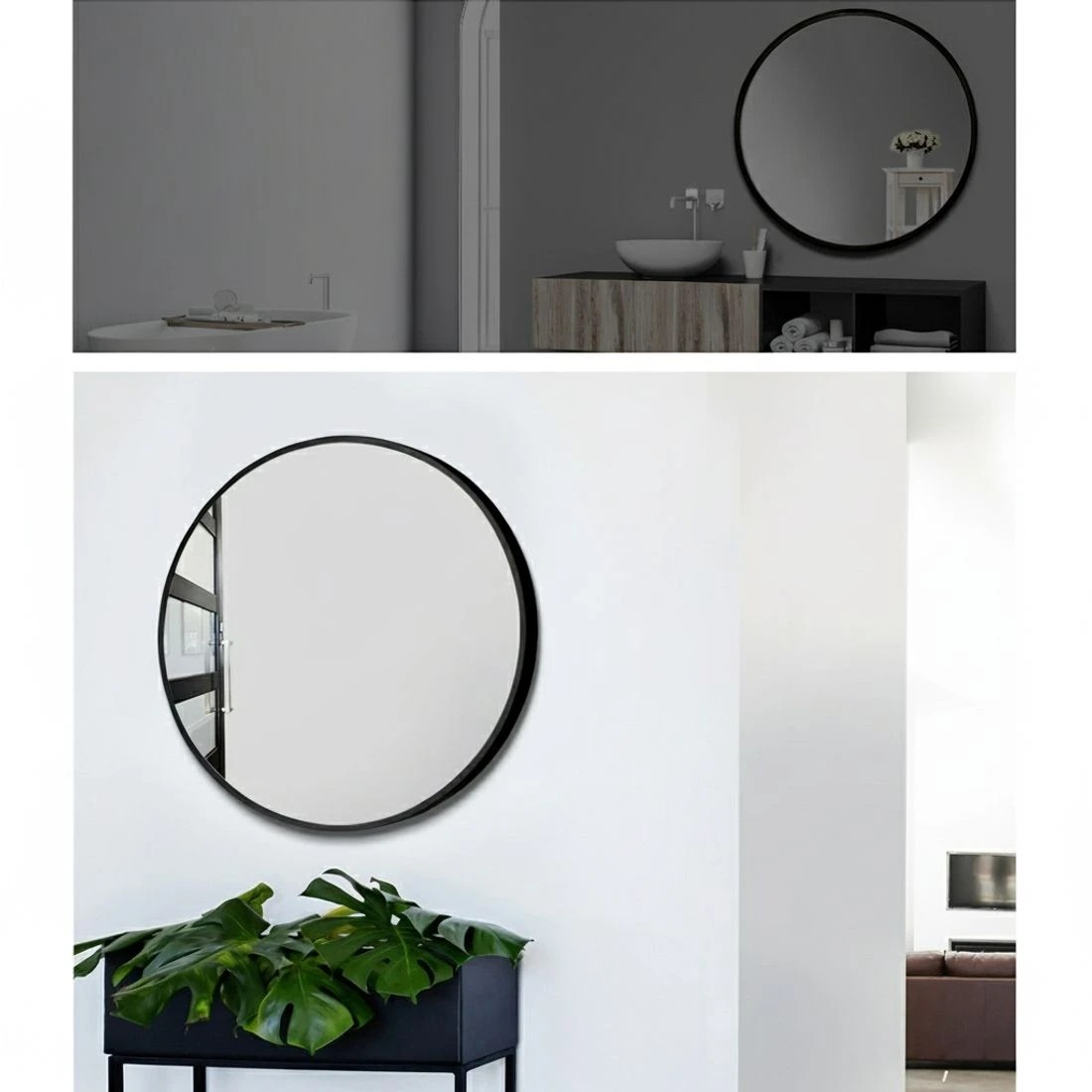 3 Embellir Wall Mirror Makeup 50cm Home Decor Framed Mirrors Bathroom Round - Multi, 3 of 6