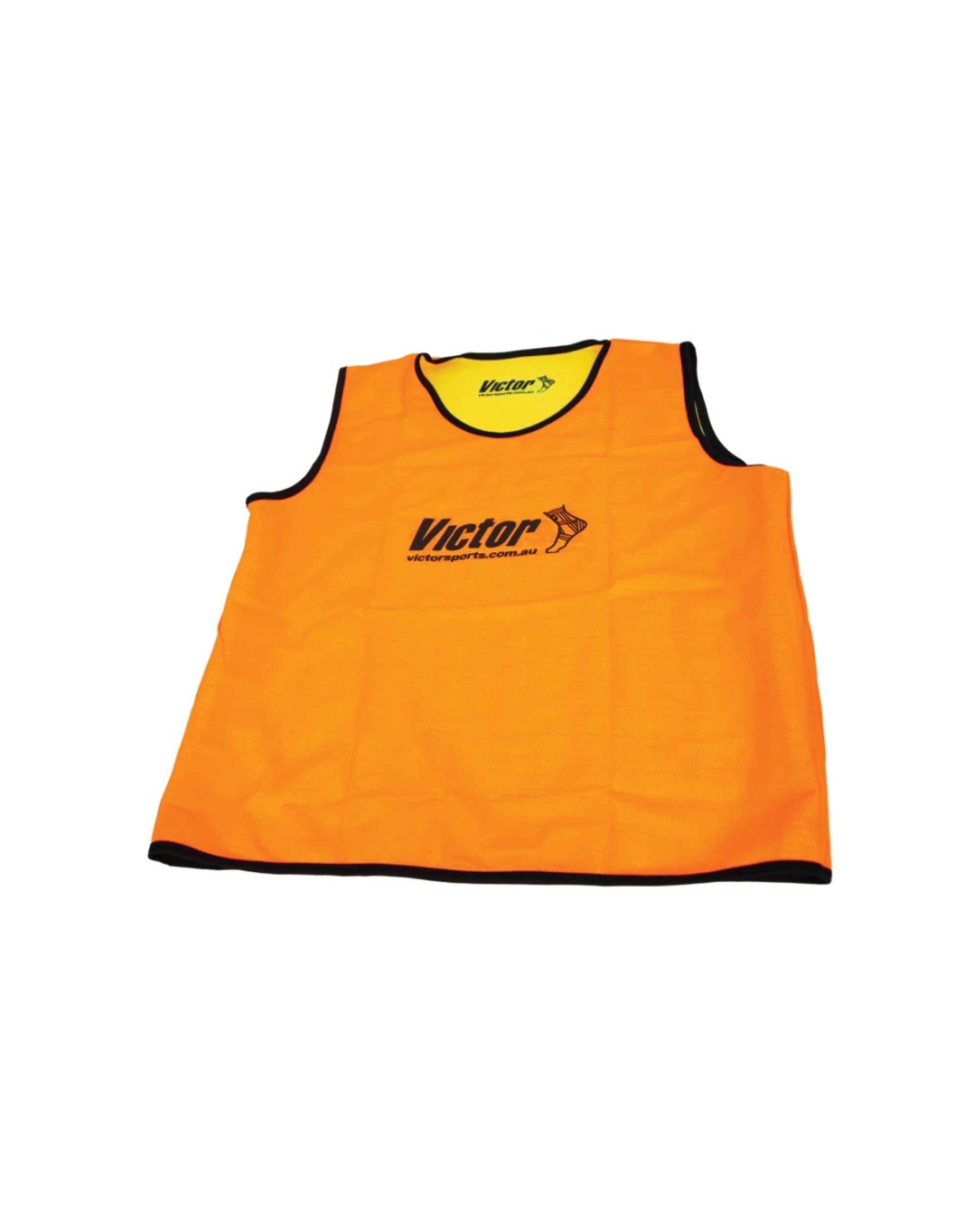 1 Victor Sports Reversible Lightweight Fitness Training Vest Breathable Junior - Orange, 1 of 3