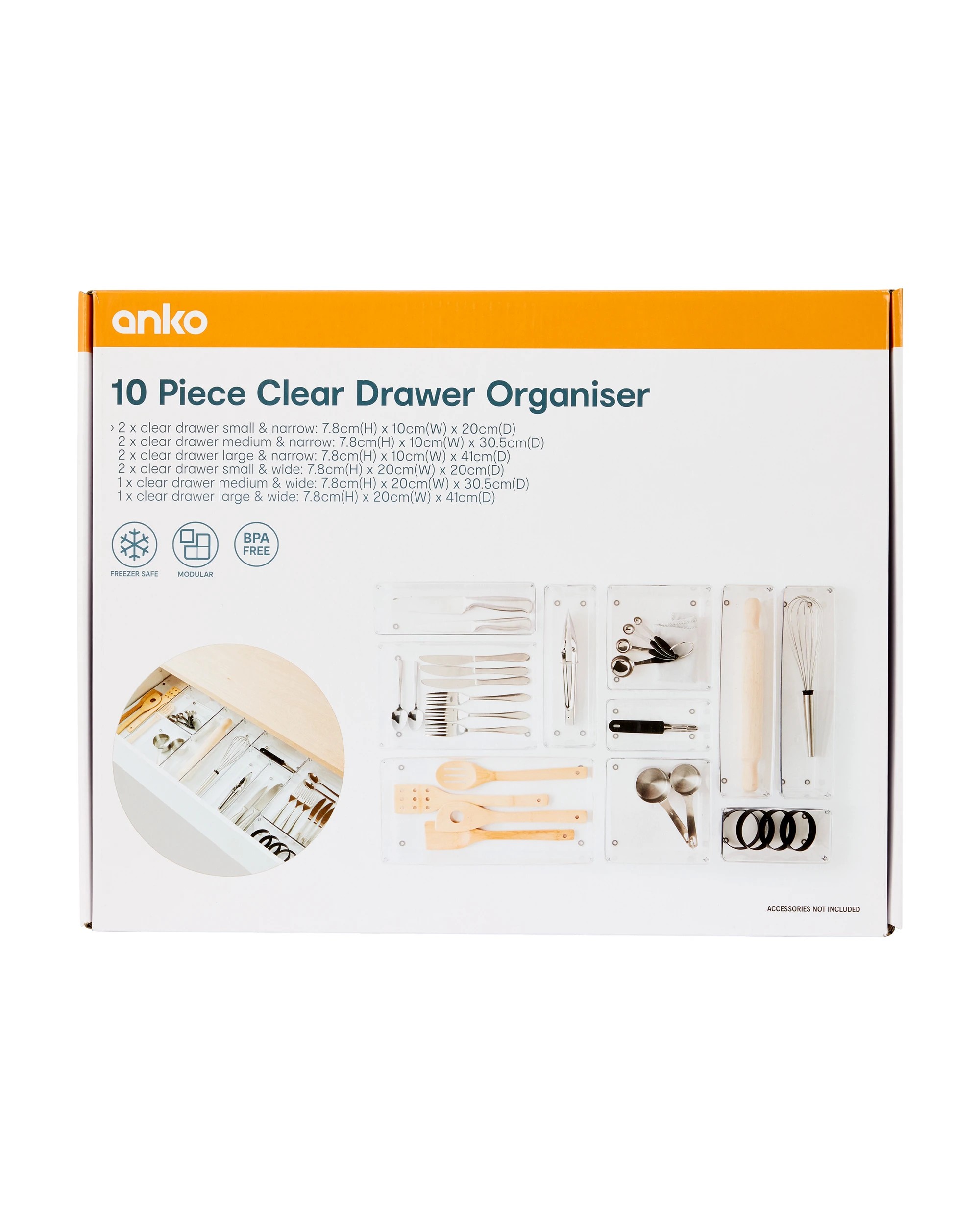 9 10 Piece Clear Drawer Organiser, 9 of 9