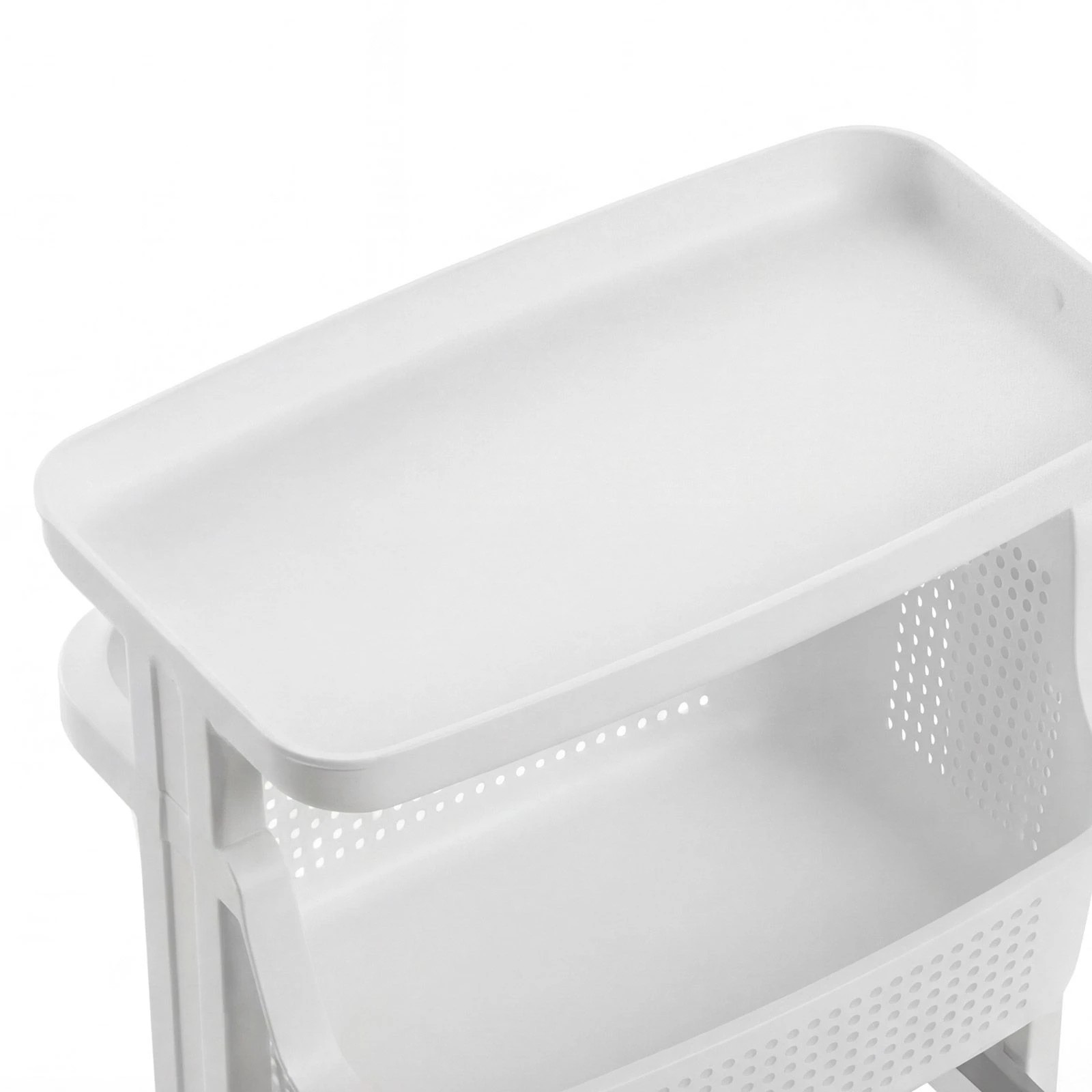 6 Dr Fussy 3 Tier Rolling Laundry Hamper with Wheels Plastic Baskets Clothes, 6 of 7