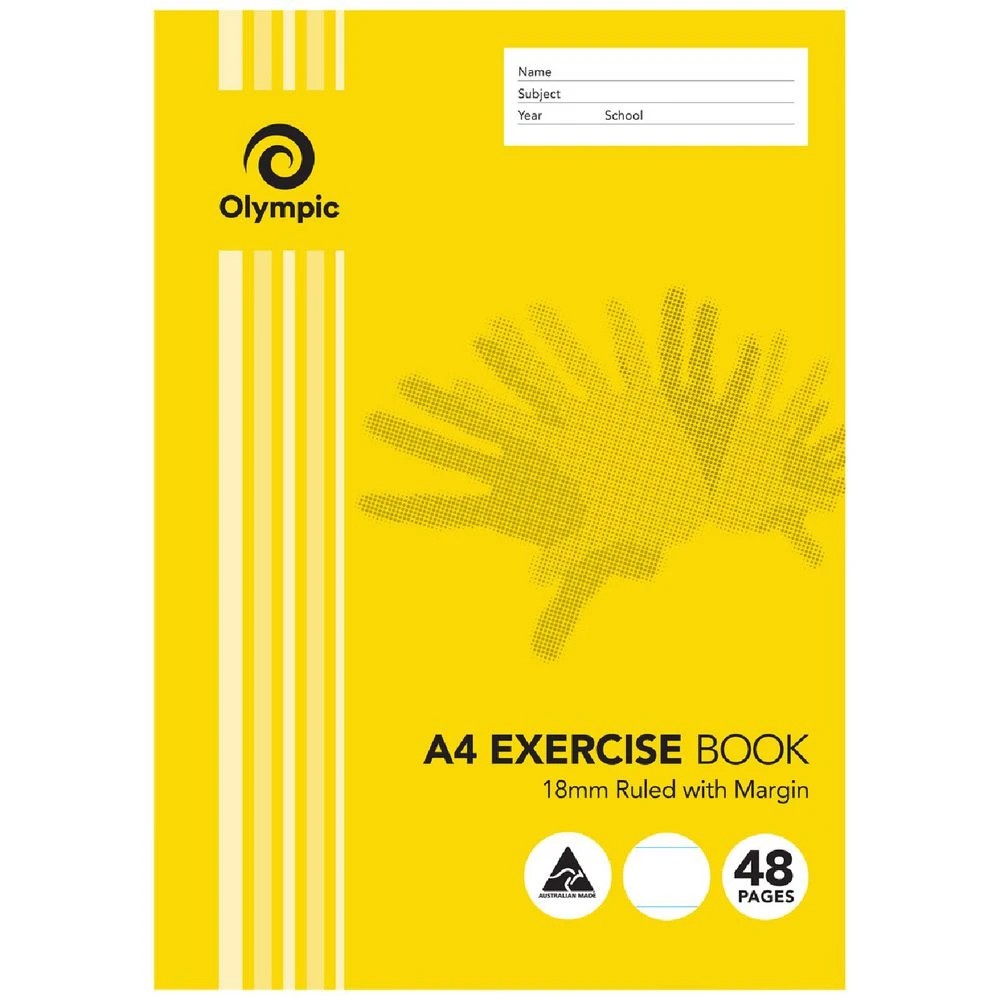 1 Olympic A4 55gsm 18mm Ruled Exercise Book 48 Page, 1 of 1