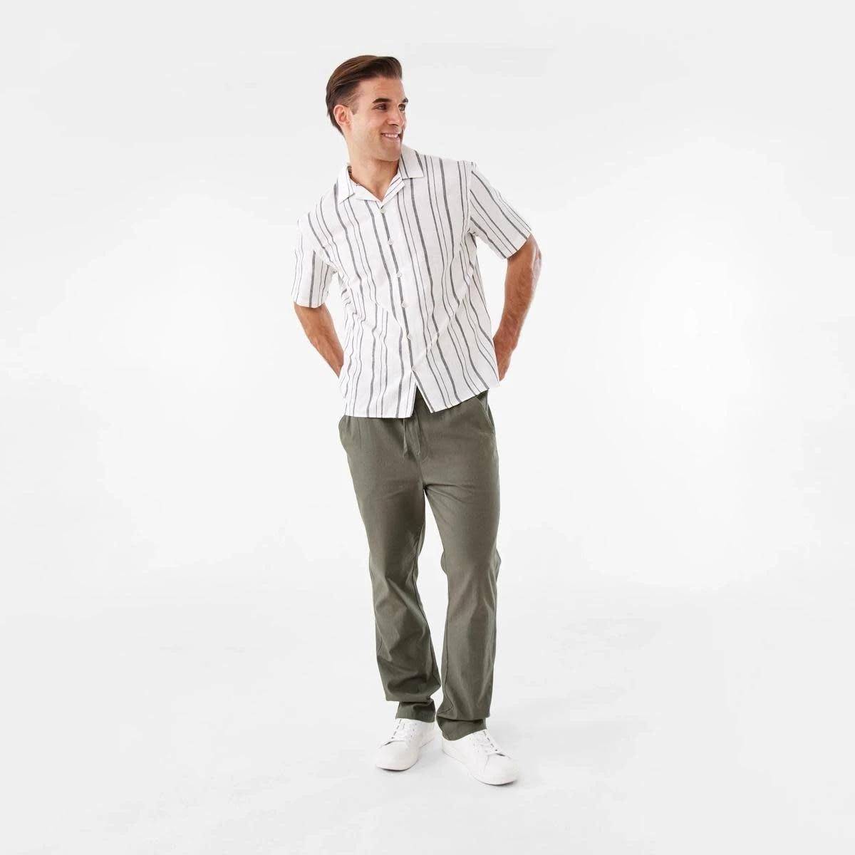 2 Short Sleeve Cotton Linen Stripe Shirt LINEN STRIPE, 2 of 9