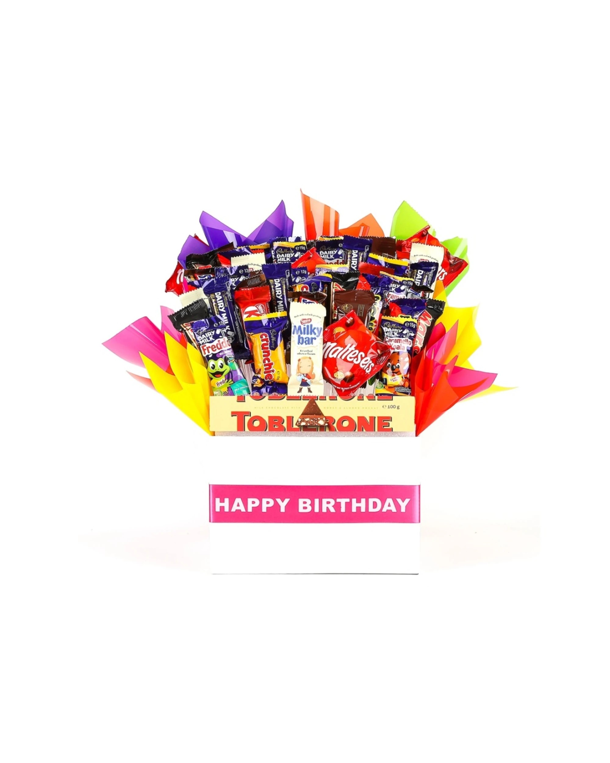 1 Gift Basket Large Happy Birthday Chocolate Bouquet Present Hot - Pink, 1 of 7