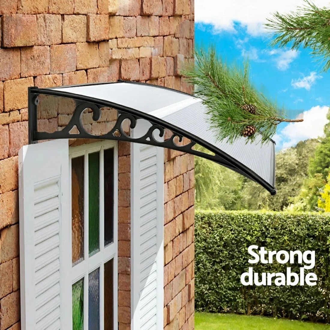 5 Instahut Window Door Awning 0.8mx1m Transparent - Clear, 5 of 9