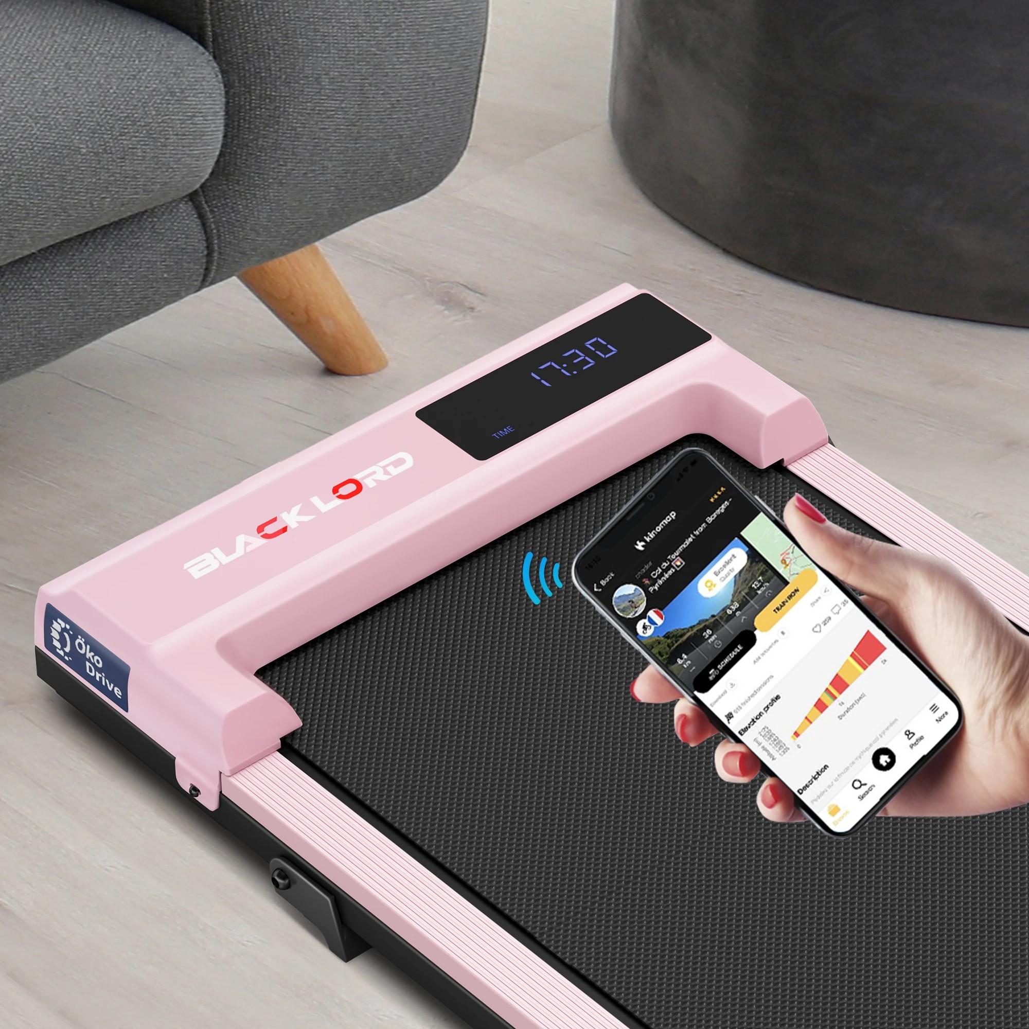 5 Black Lord Walking Pad Treadmill Electric Incline Under Desk - Pink, 5 of 9
